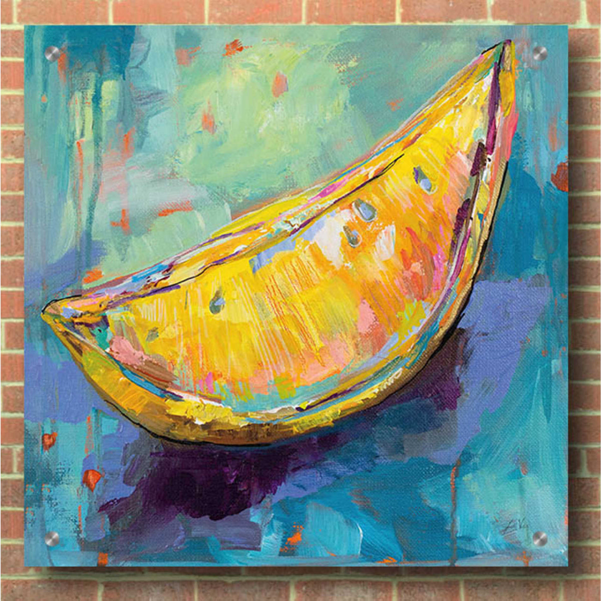 Epic Art 'Lemon Wedge' by Jeanette Vertentes, Acrylic Glass Wall Art,36x36