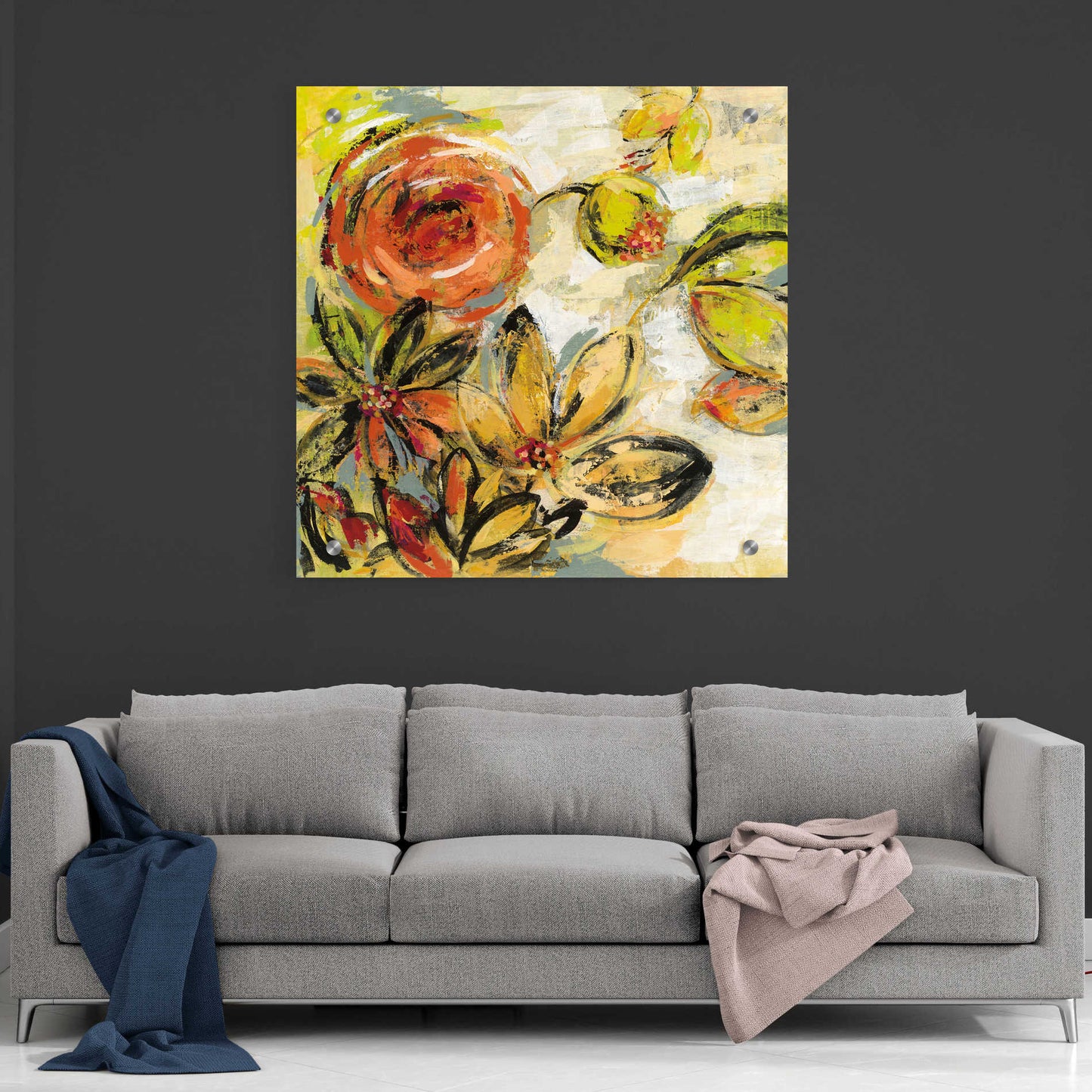Epic Art 'Floral Joy' by Silvia Vassileva, Acrylic Glass Wall Art,36x36