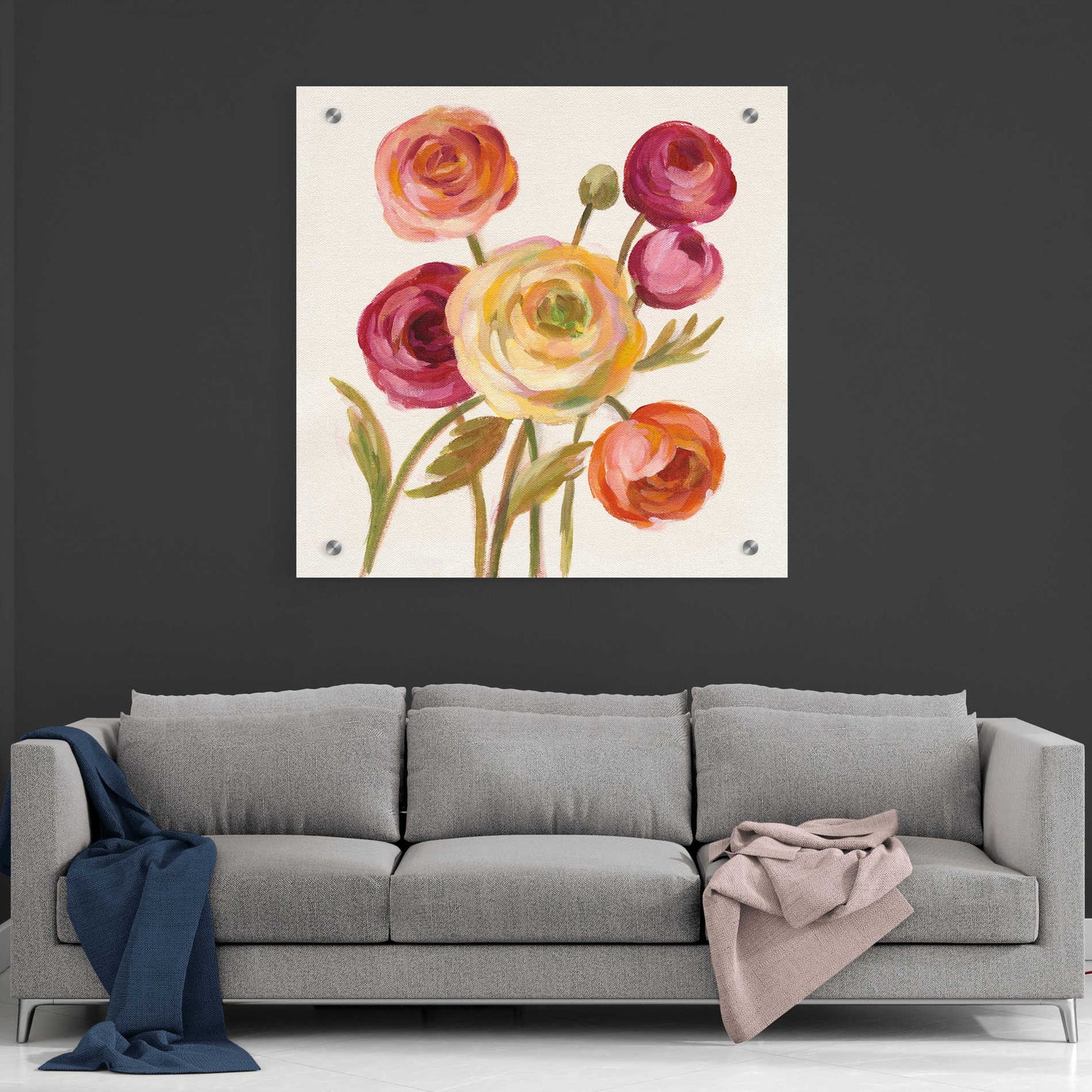 Epic Art 'English Garden II' by Silvia Vassileva, Acrylic Glass Wall Art,36x36