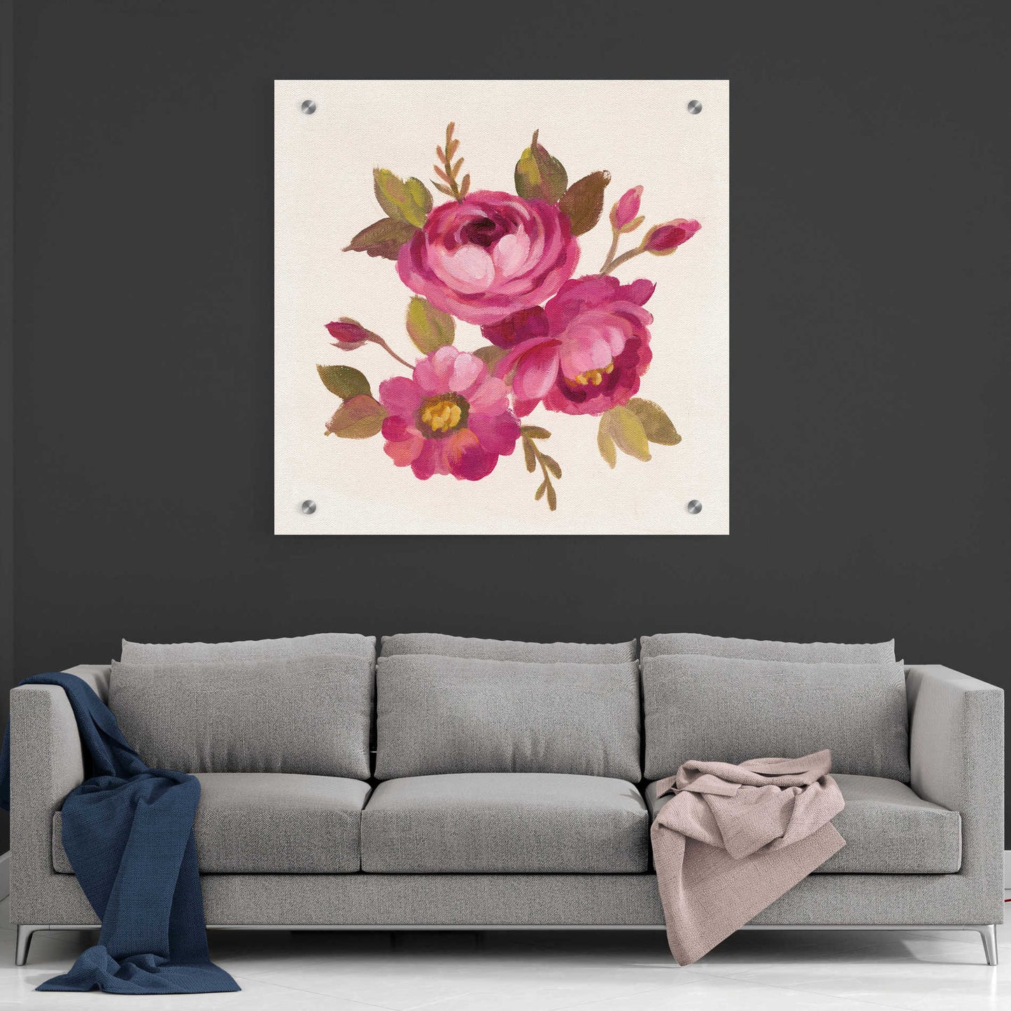 Epic Art 'English Garden III' by Silvia Vassileva, Acrylic Glass Wall Art,36x36