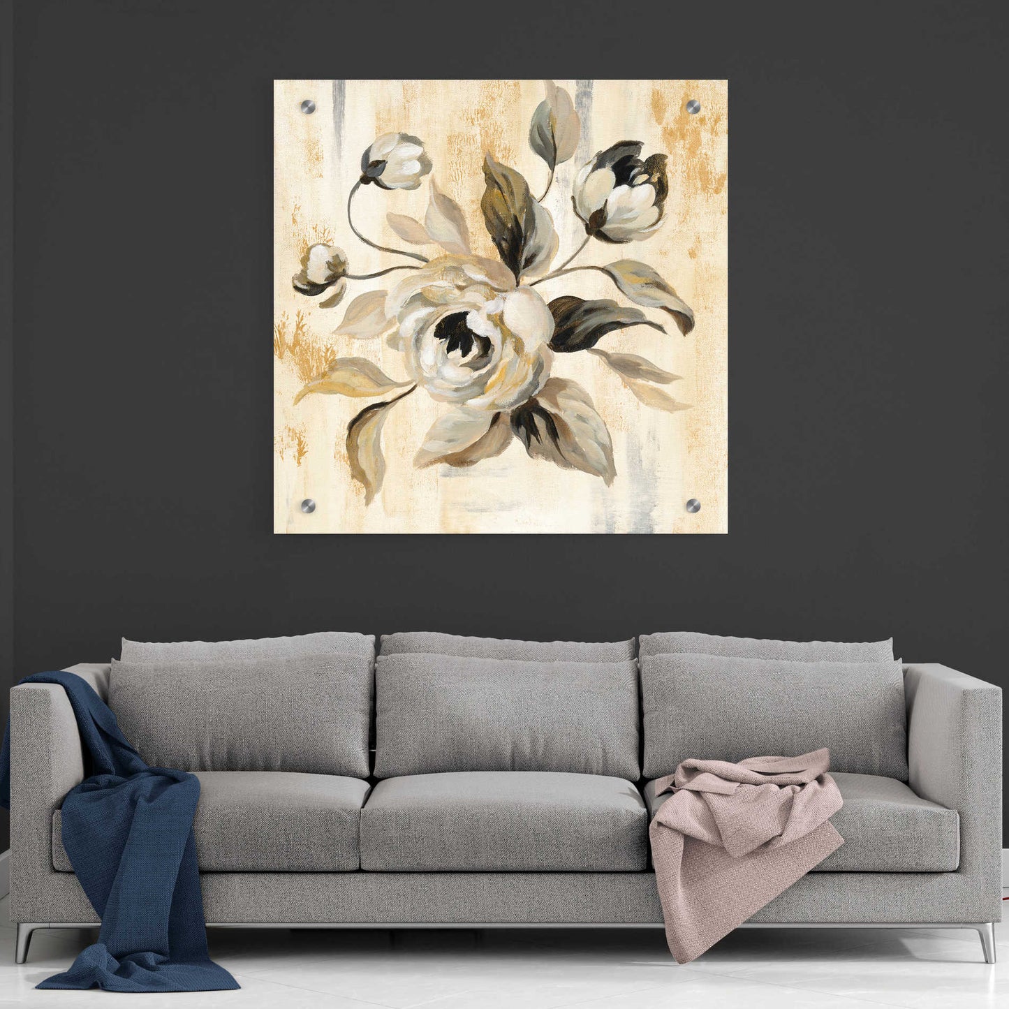 Epic Art 'English Rose II' by Silvia Vassileva, Acrylic Glass Wall Art,36x36