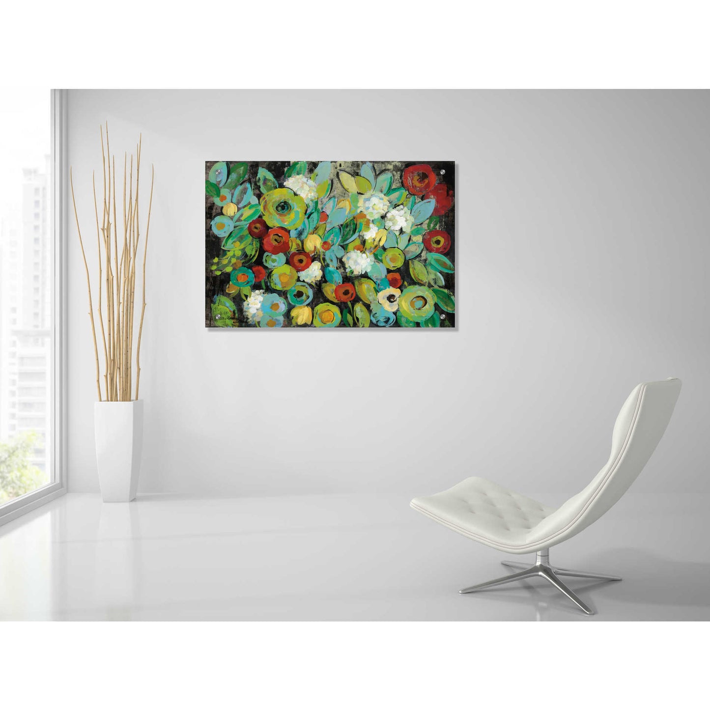 Epic Art 'Fiesta Floral Flipped' by Silvia Vassileva, Acrylic Glass Wall Art,36x24