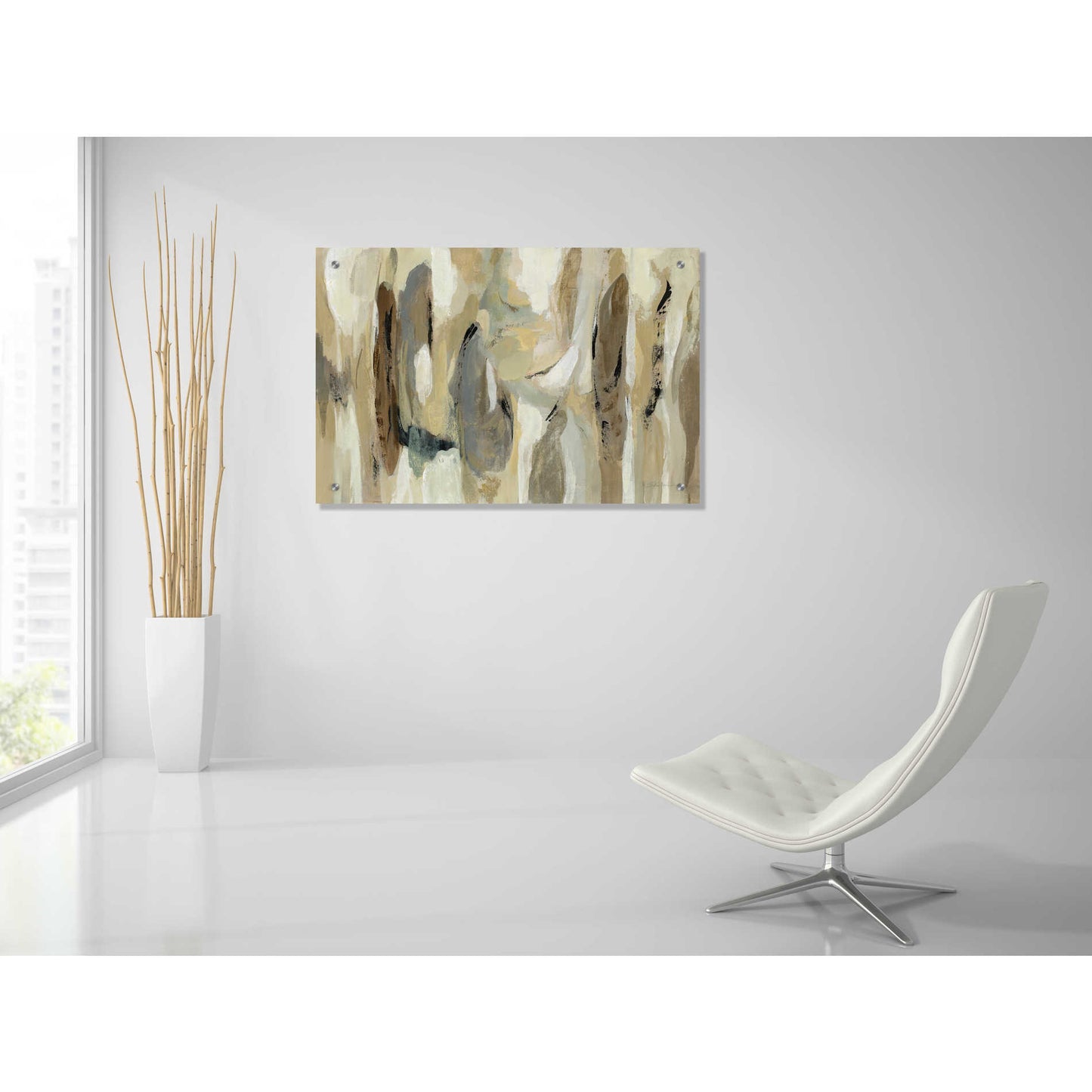 Epic Art 'Fluidity Neutral' by Silvia Vassileva, Acrylic Glass Wall Art,36x24