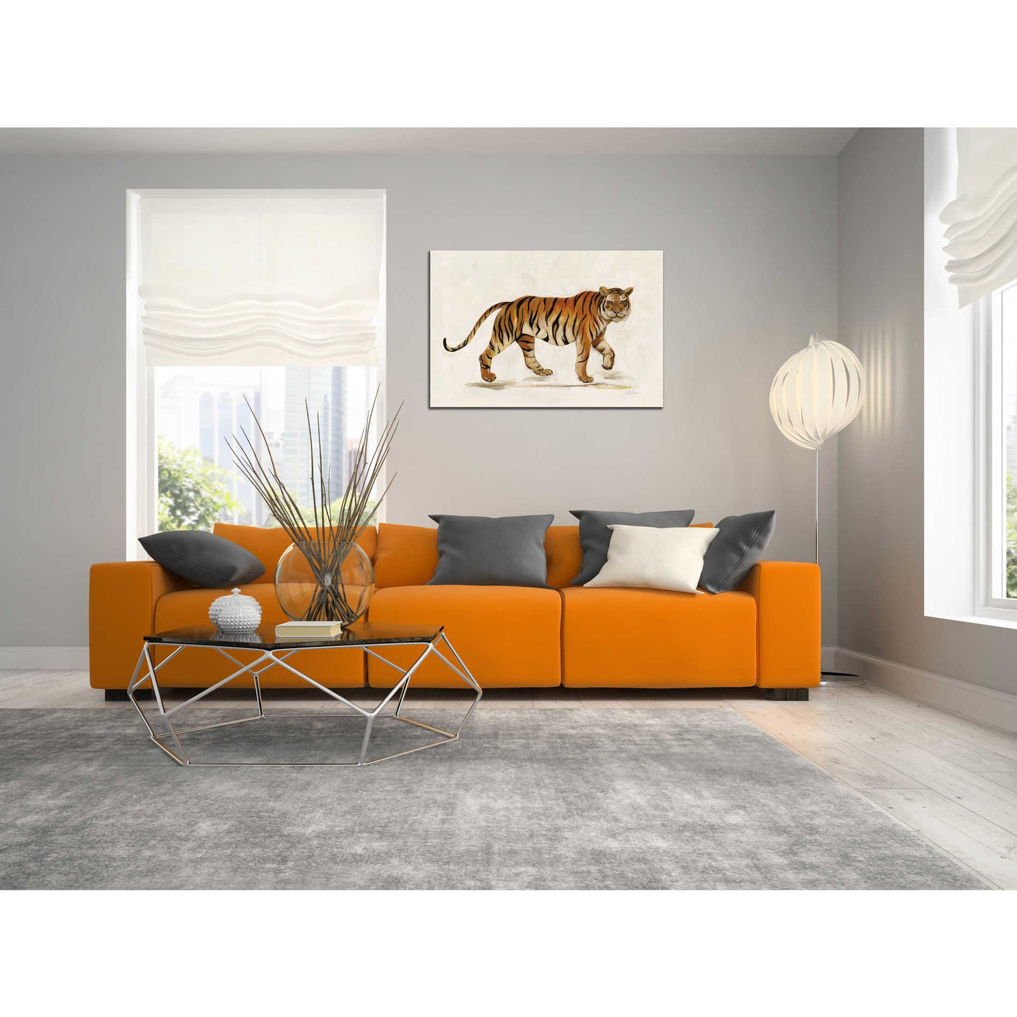 Epic Art 'Walking Tiger Light' by Silvia Vassileva, Acrylic Glass Wall Art,36x24