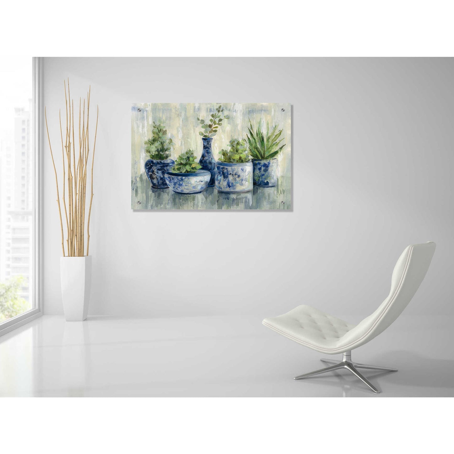 Epic Art 'Chinoiserie Plants' by Silvia Vassileva, Acrylic Glass Wall Art,36x24