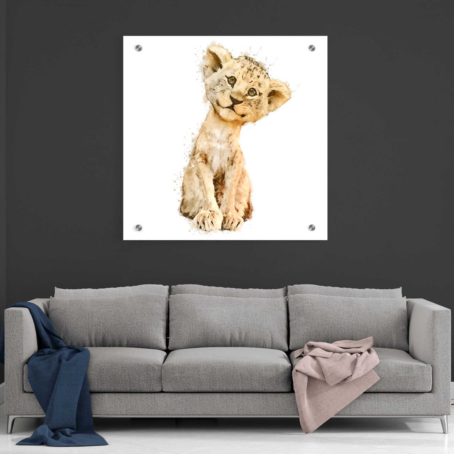 Epic Art 'Simba' by Kim Curinga, Acrylic Glass Wall Art,36x36