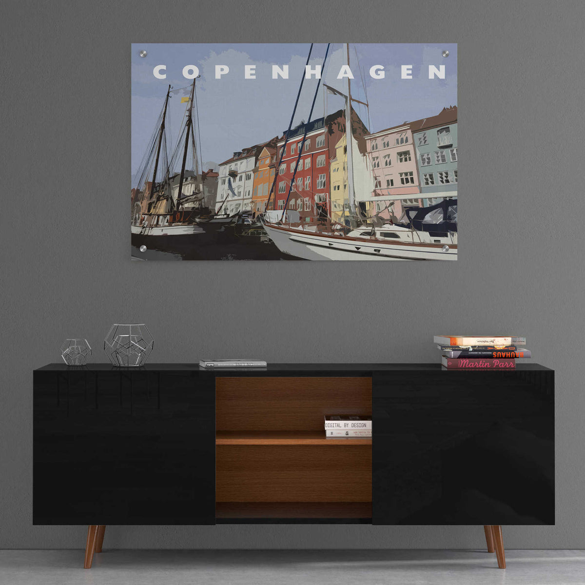 Epic Art 'Copenhagen Poster' by Linda Woods, Acrylic Glass Wall Art,36x24