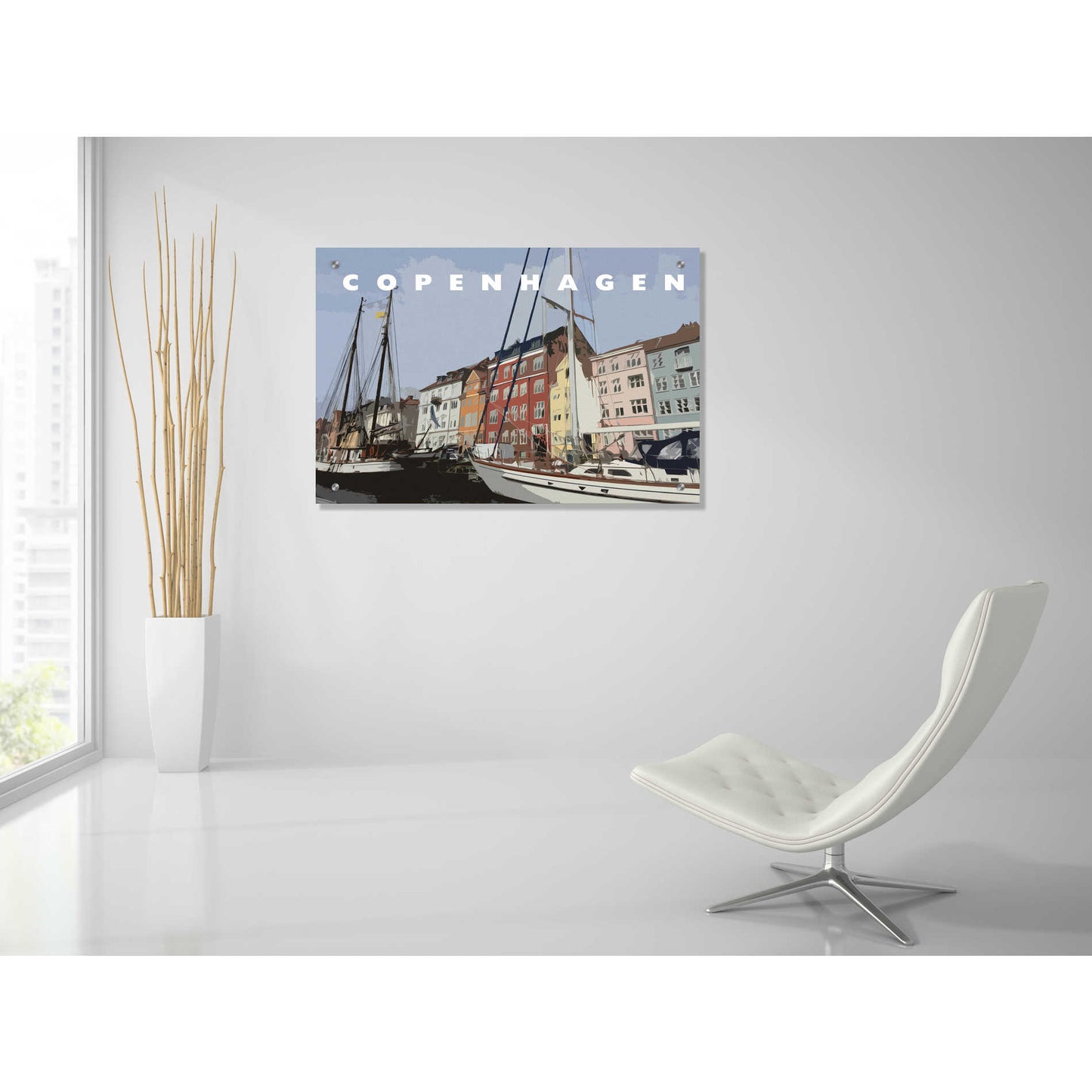 Epic Art 'Copenhagen Poster' by Linda Woods, Acrylic Glass Wall Art,36x24
