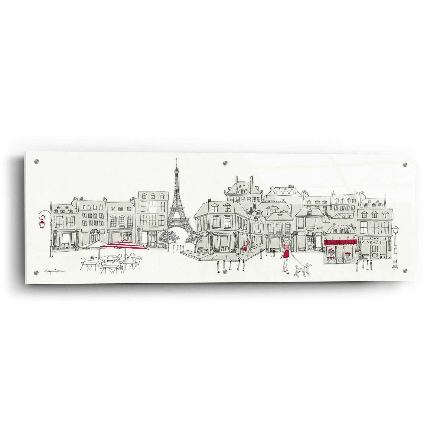 Epic Art 'World Cafe II Paris Panoramic' by Avery Tillmon, Acrylic Glass Wall Art,48x16