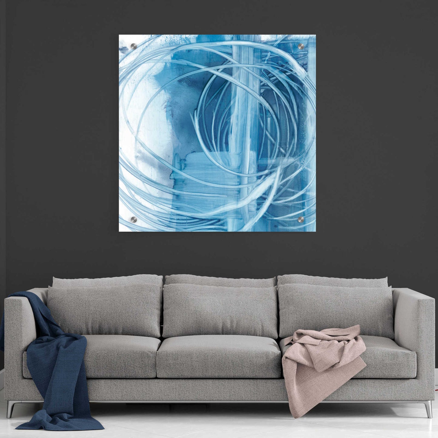 Epic Art "Indigo Expression II" by Ethan Harper, Acrylic Glass Wall Art,36x36