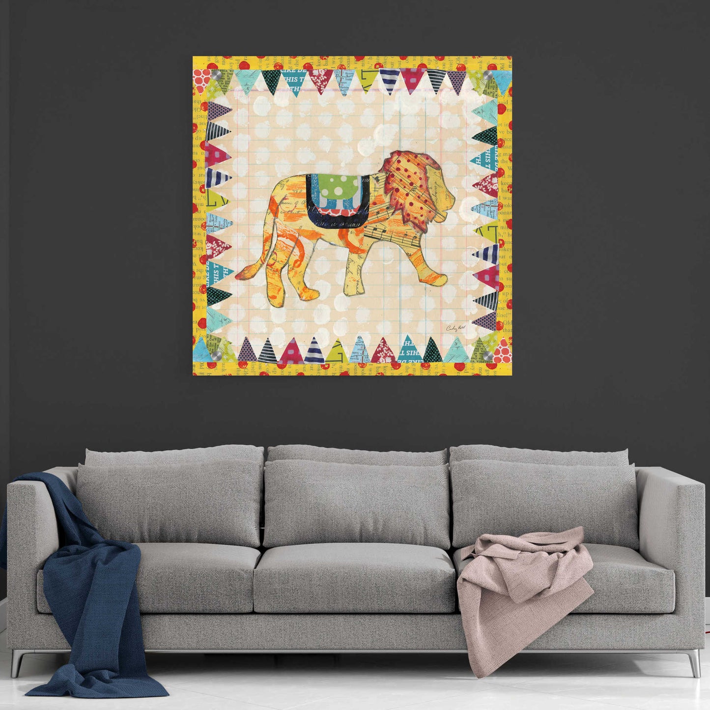 Epic Art 'Circus Fun IV' by Courtney Prahl, Acrylic Glass Wall Art,36x36