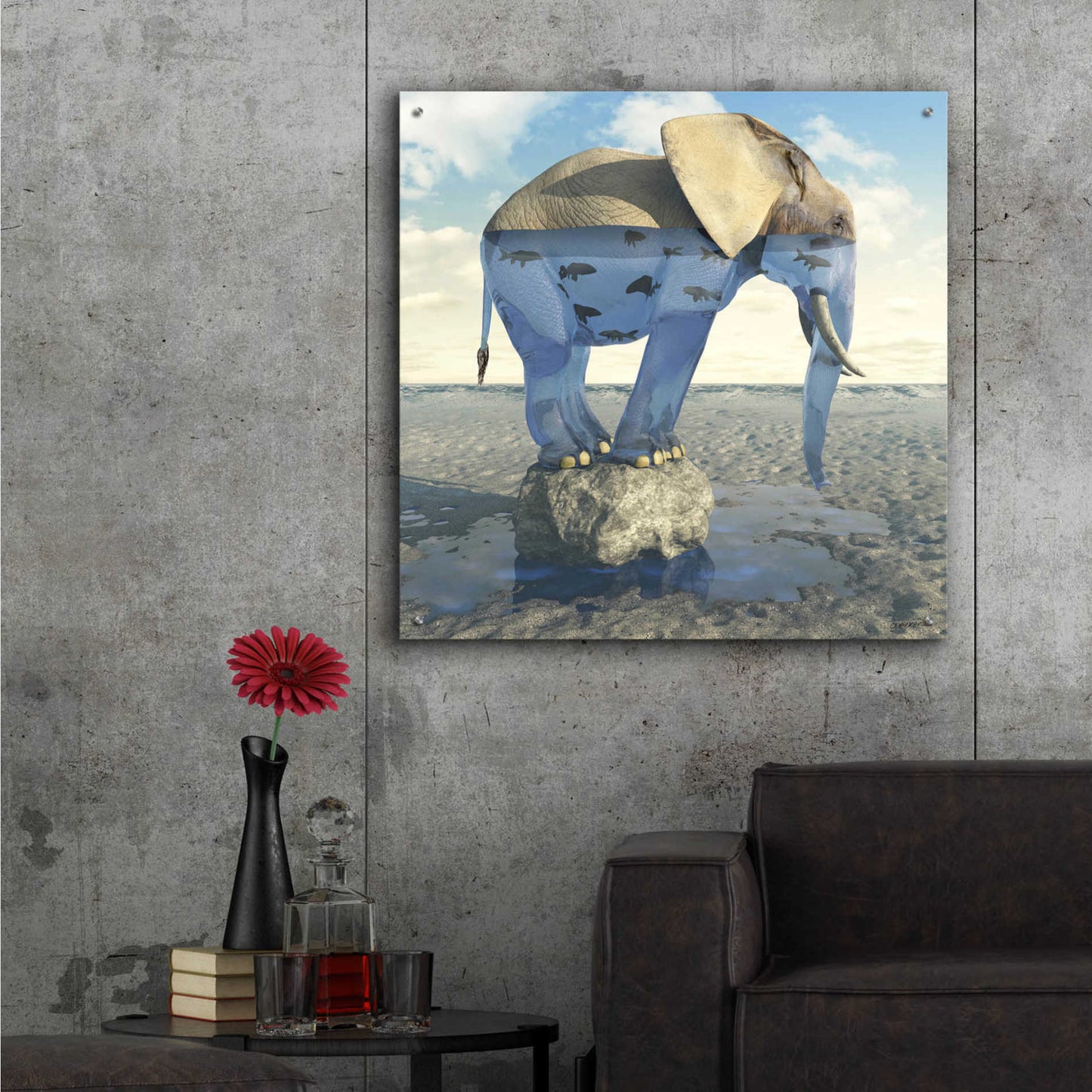 Epic Art 'Drinking Problem' by Cynthia Decker, Acrylic Glass Wall Art,36x36