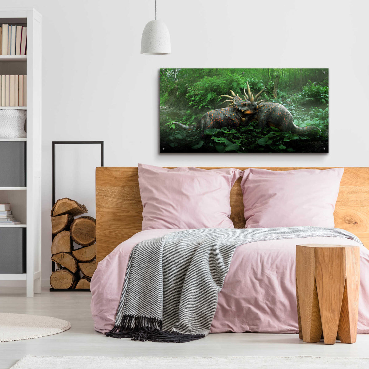 Epic Art 'Dueling Styracosurus,' Acrylic Glass Wall Art,48x24