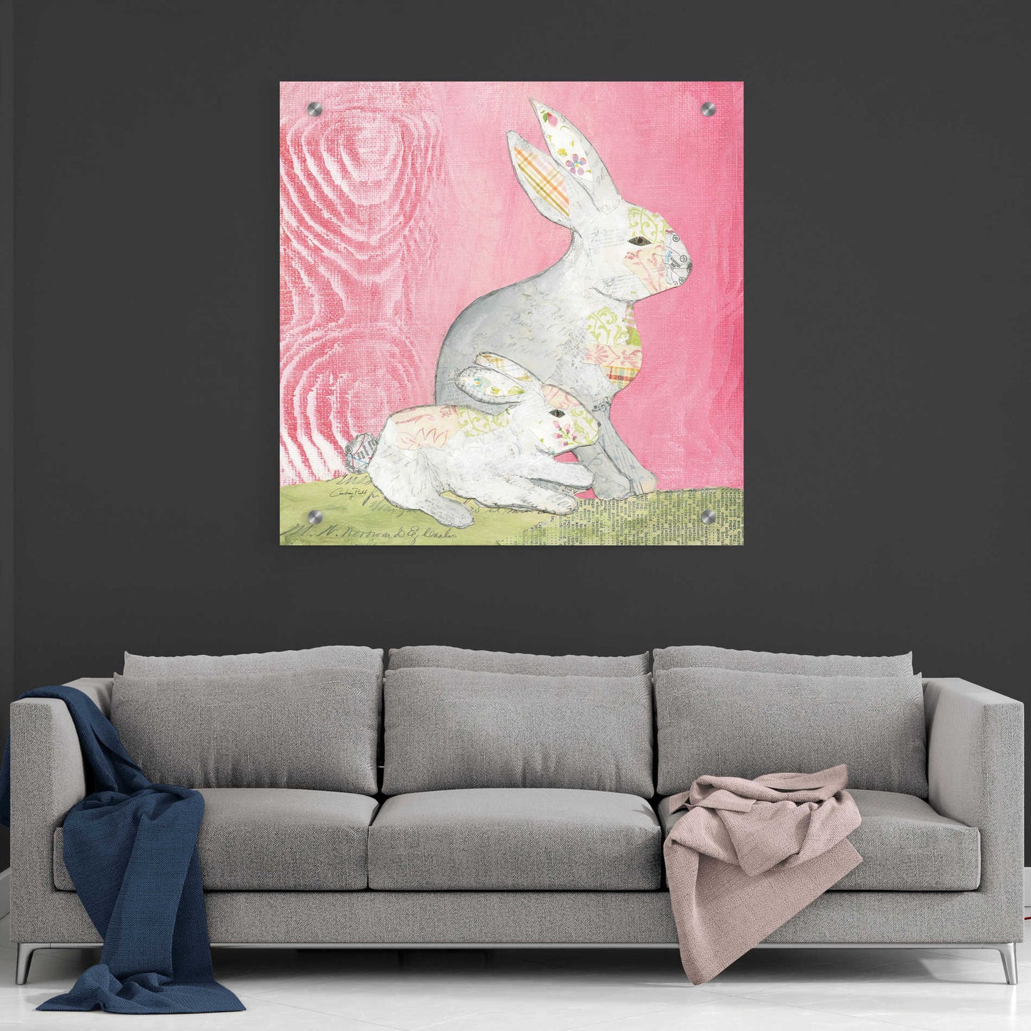 Epic Art 'Rabbit Family' by Courtney Prahl, Acrylic Glass Wall Art,36x36