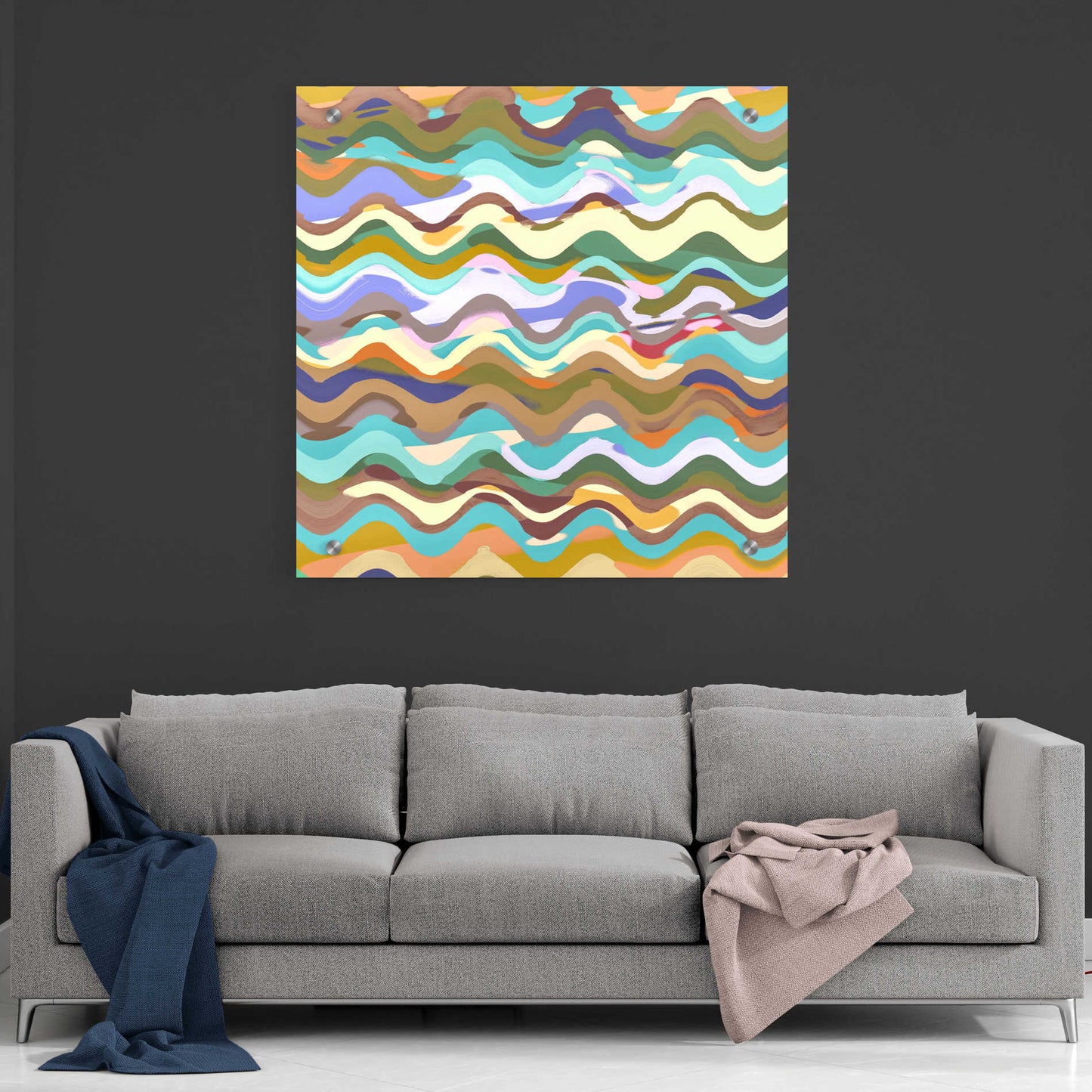 Epic Art 'Color Wave' by Zigen Tanabe, Acrylic Glass Wall Art,36x36