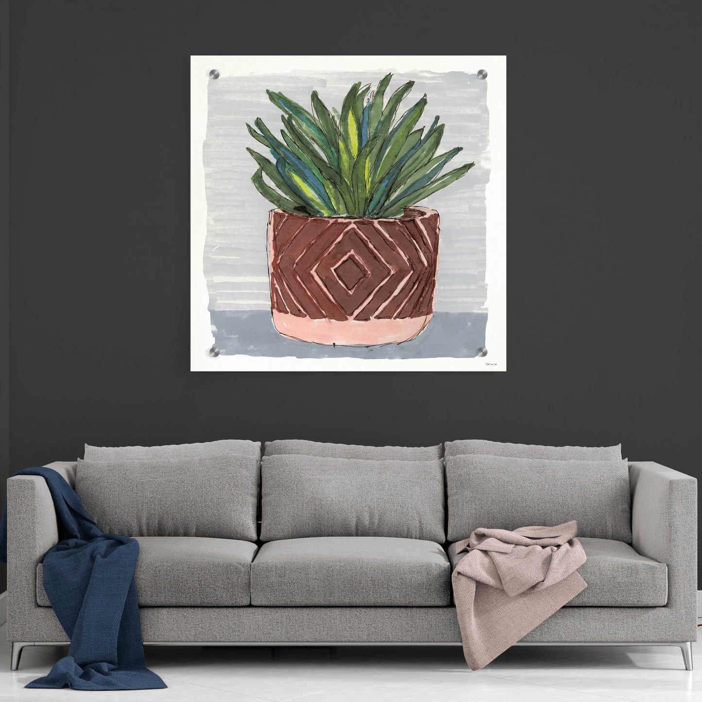 Epic Art 'Potted Agave II' by Stellar Design Studio, Acrylic Glass Wall Art,36x36