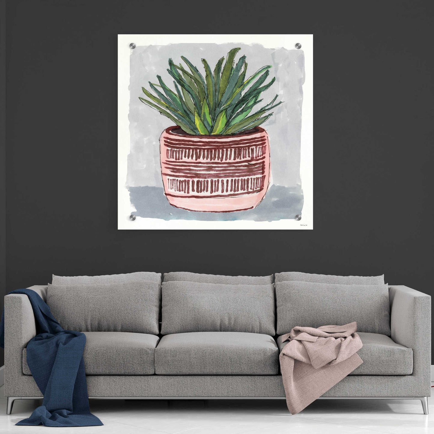 Epic Art 'Potted Agave I' by Stellar Design Studio, Acrylic Glass Wall Art,36x36