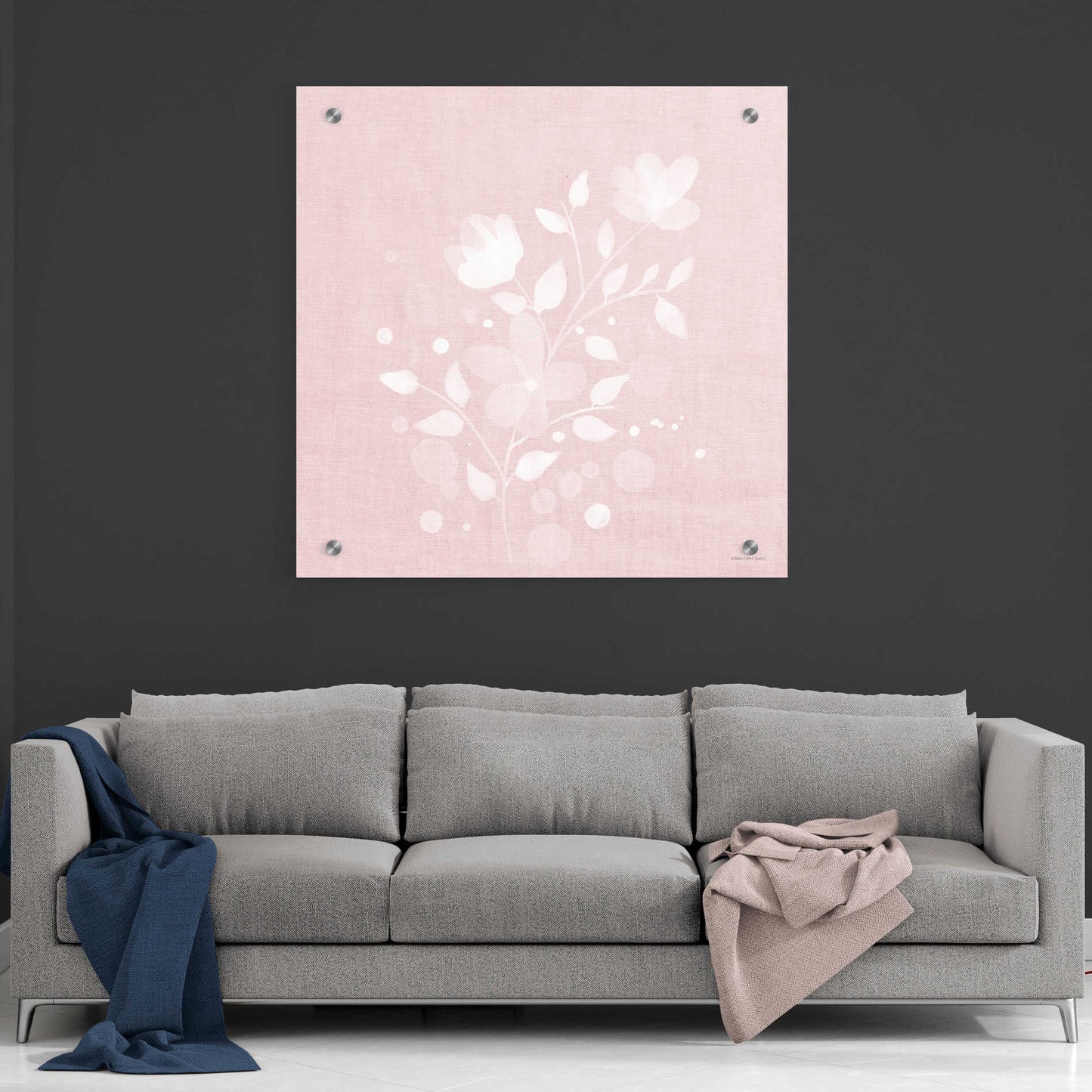 Epic Art 'Pink Flower Bunch II' by Bluebird Barn, Acrylic Glass Wall Art,36x36