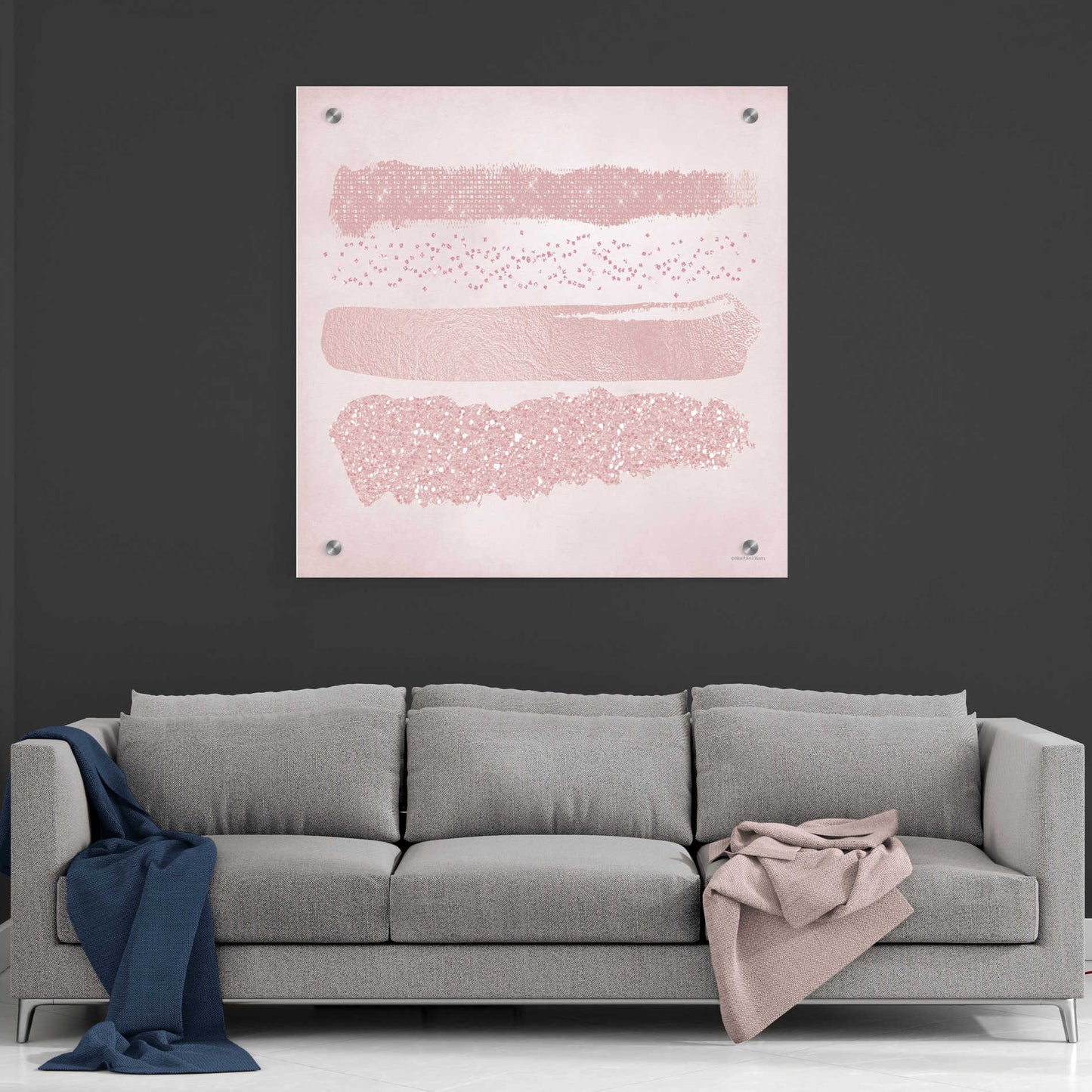 Epic Art 'Pink Glitter II' by Bluebird Barn, Acrylic Glass Wall Art,36x36