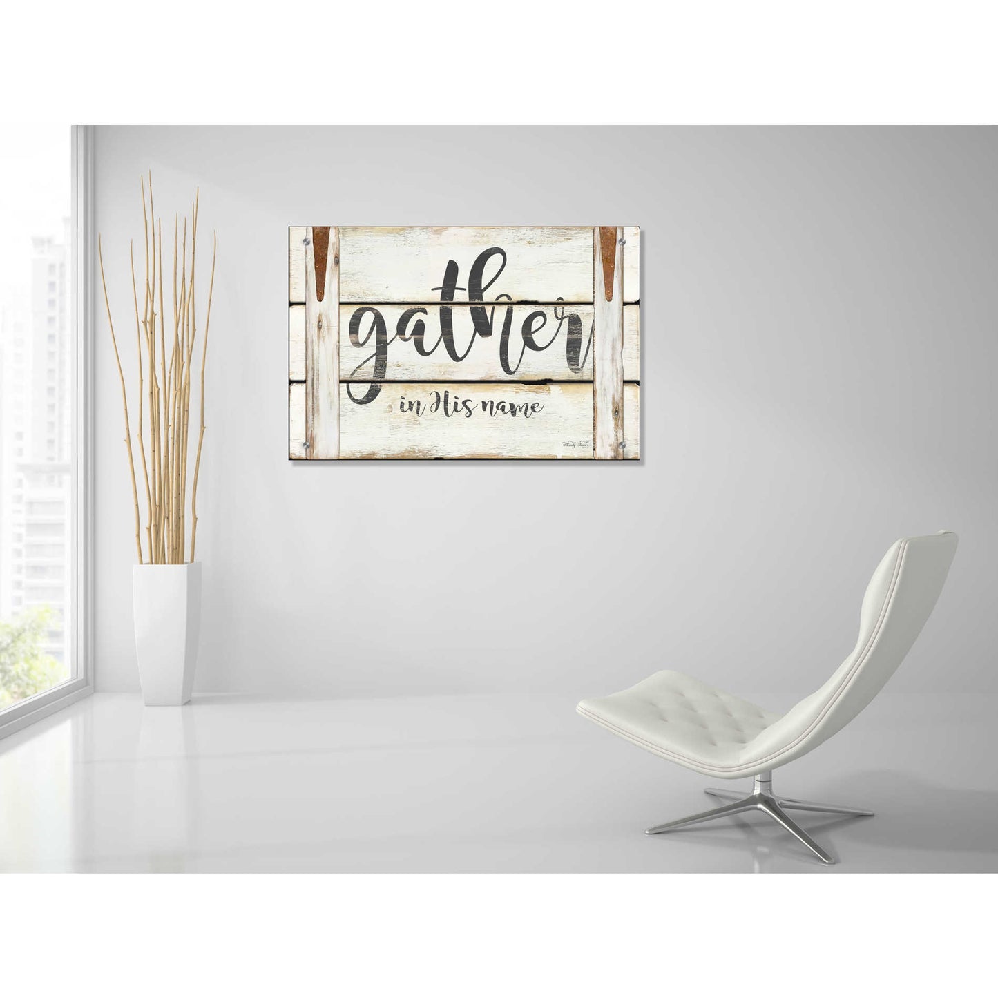 Epic Art 'Gather in His Name' by Cindy Jacobs, Acrylic Glass Wall Art,36x24