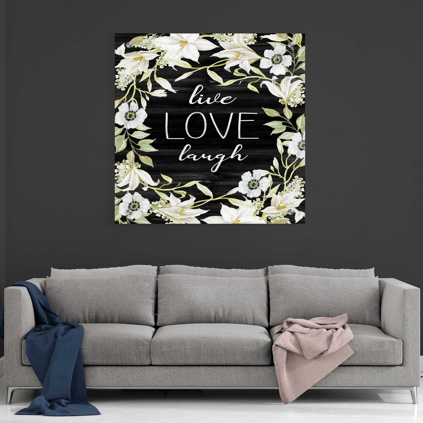 Epic Art 'Live, Love, Laugh' by Cindy Jacobs, Acrylic Glass Wall Art,36x36