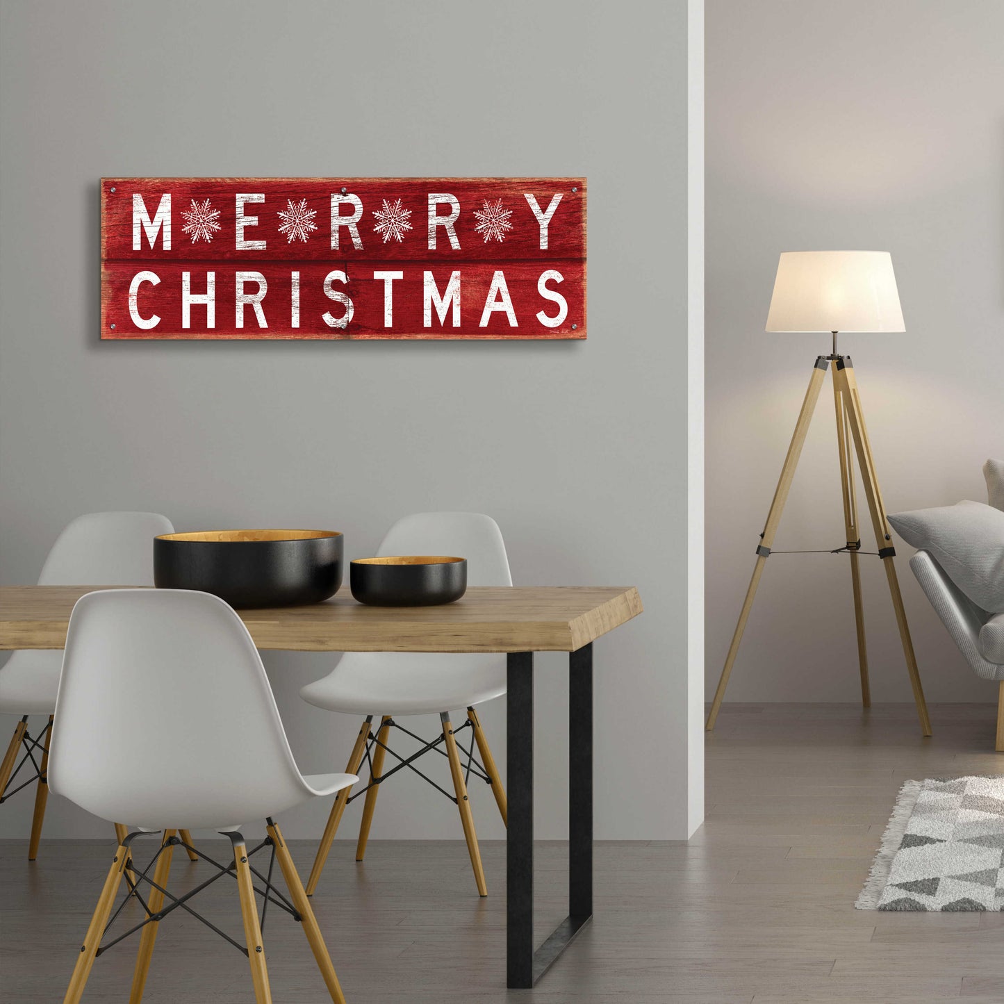 Epic Art 'Merry Christmas Sign 2' by Cindy Jacobs, Acrylic Glass Wall Art,48x16