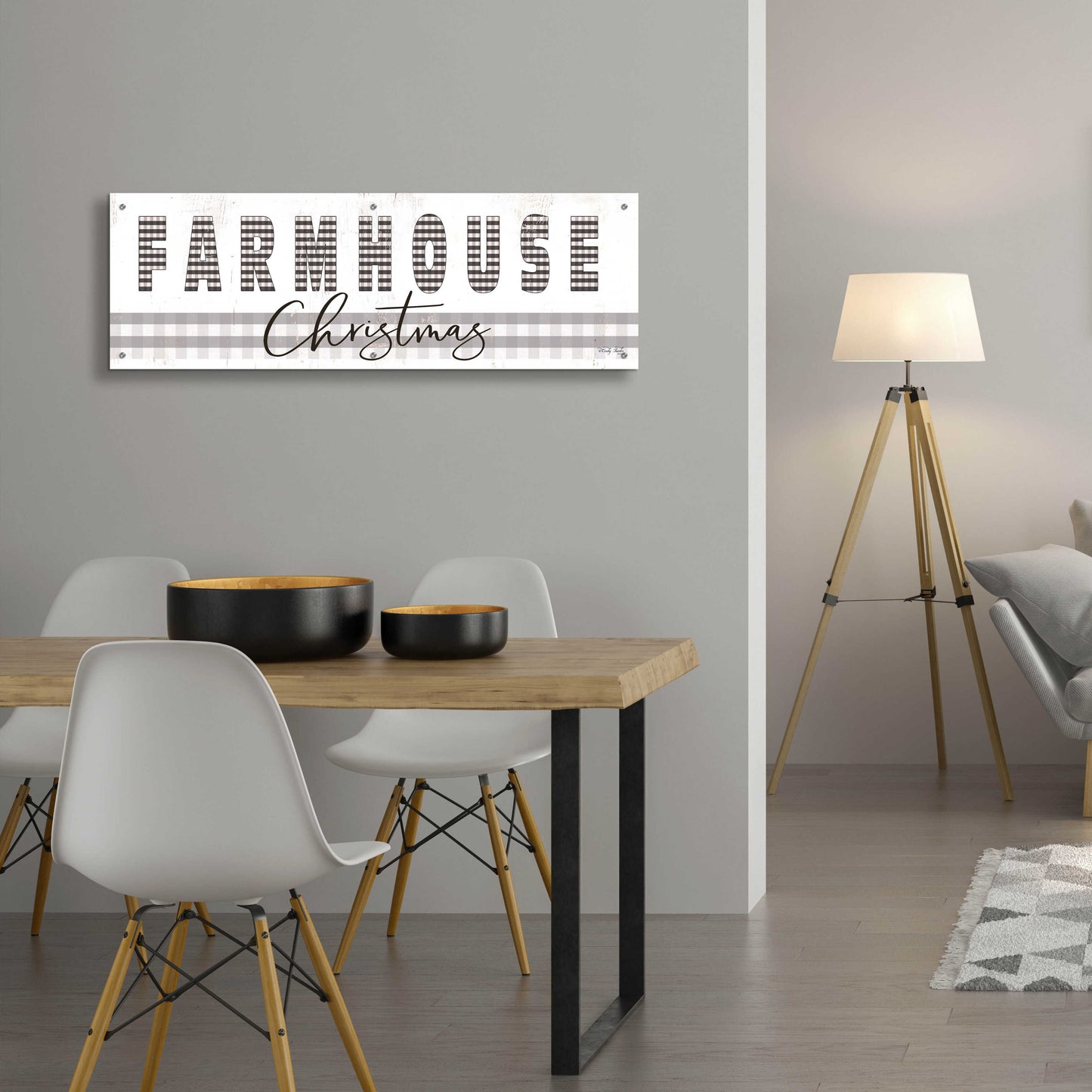 Epic Art 'Farmhouse Christmas' by Cindy Jacobs, Acrylic Glass Wall Art,48x16