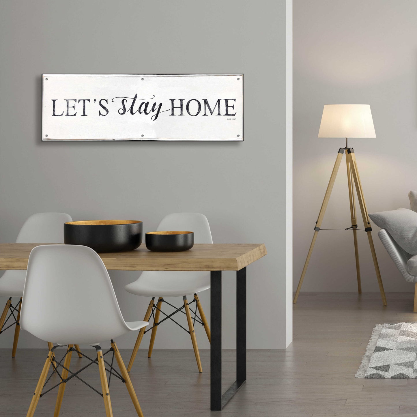 Epic Art 'Let's Stay Home II' by Cindy Jacobs, Acrylic Glass Wall Art,48x16