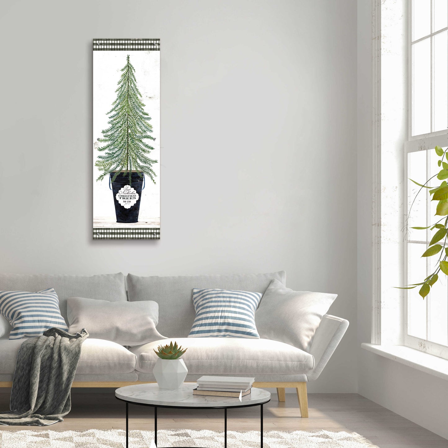 Epic Art 'Fir Tree' by Cindy Jacobs, Acrylic Glass Wall Art,16x48