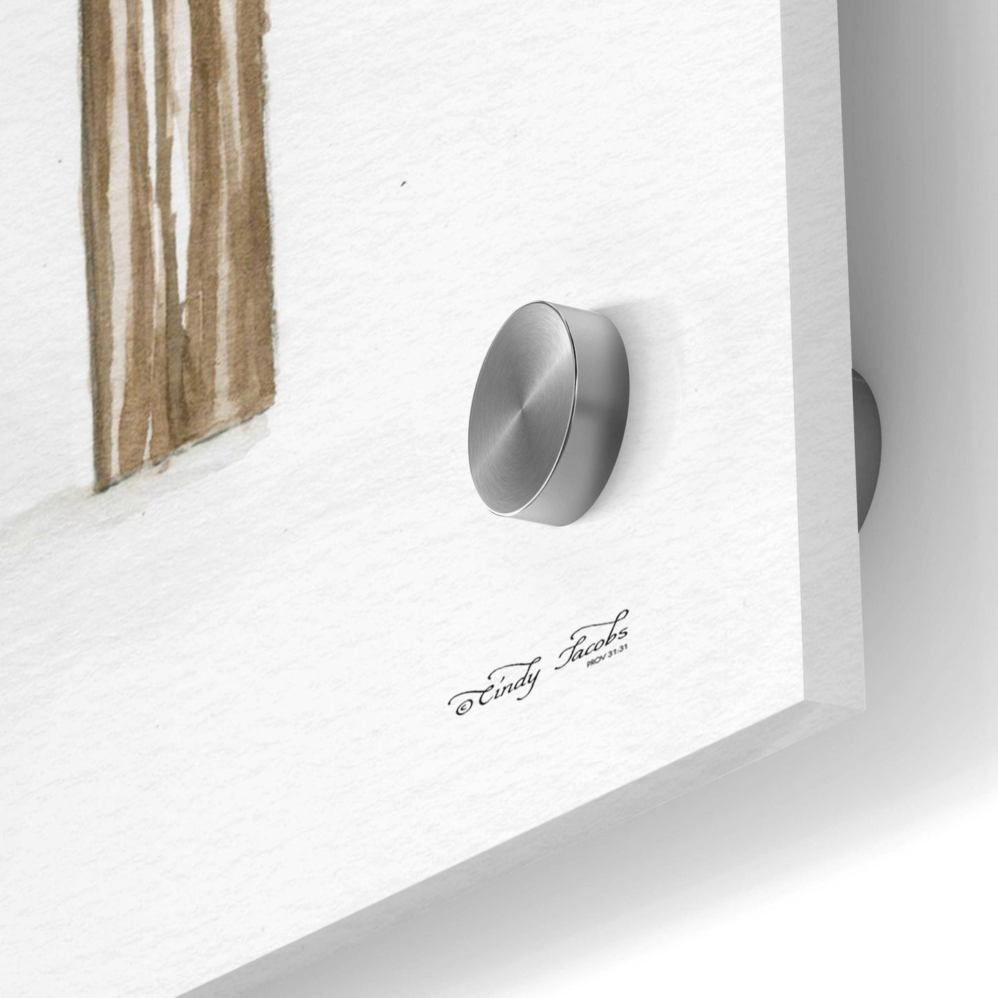 Epic Art 'White Pots on Stands IV' by Cindy Jacobs, Acrylic Glass Wall Art,24x48