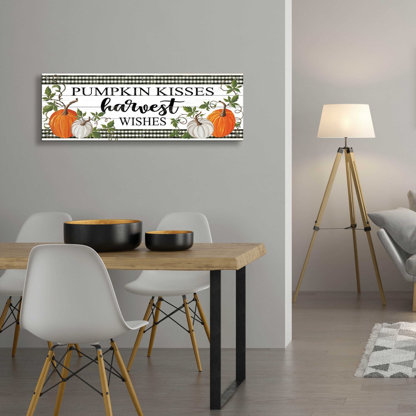 Epic Art 'Pumpkin Kisses' by Cindy Jacobs, Acrylic Glass Wall Art,48x16