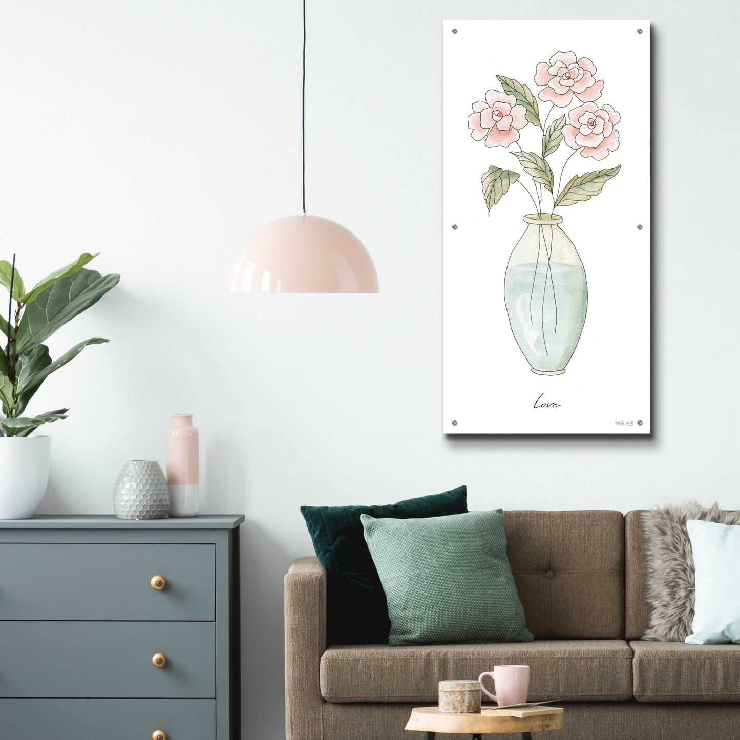 Epic Art 'Love' by Cindy Jacobs, Acrylic Glass Wall Art,24x48