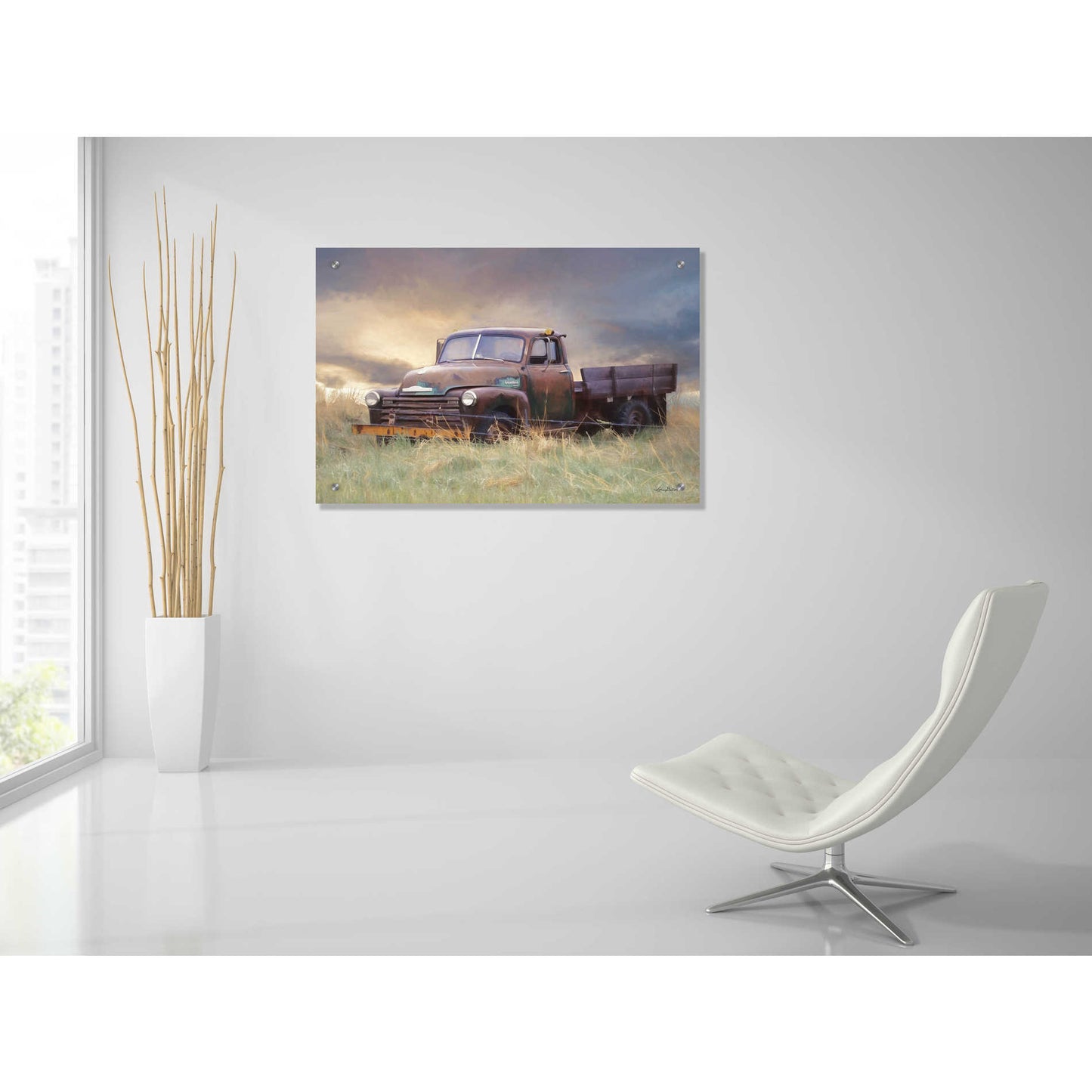 Epic Art 'Rusty Chevy' by Lori Deiter, Acrylic Glass Wall Art,36x24