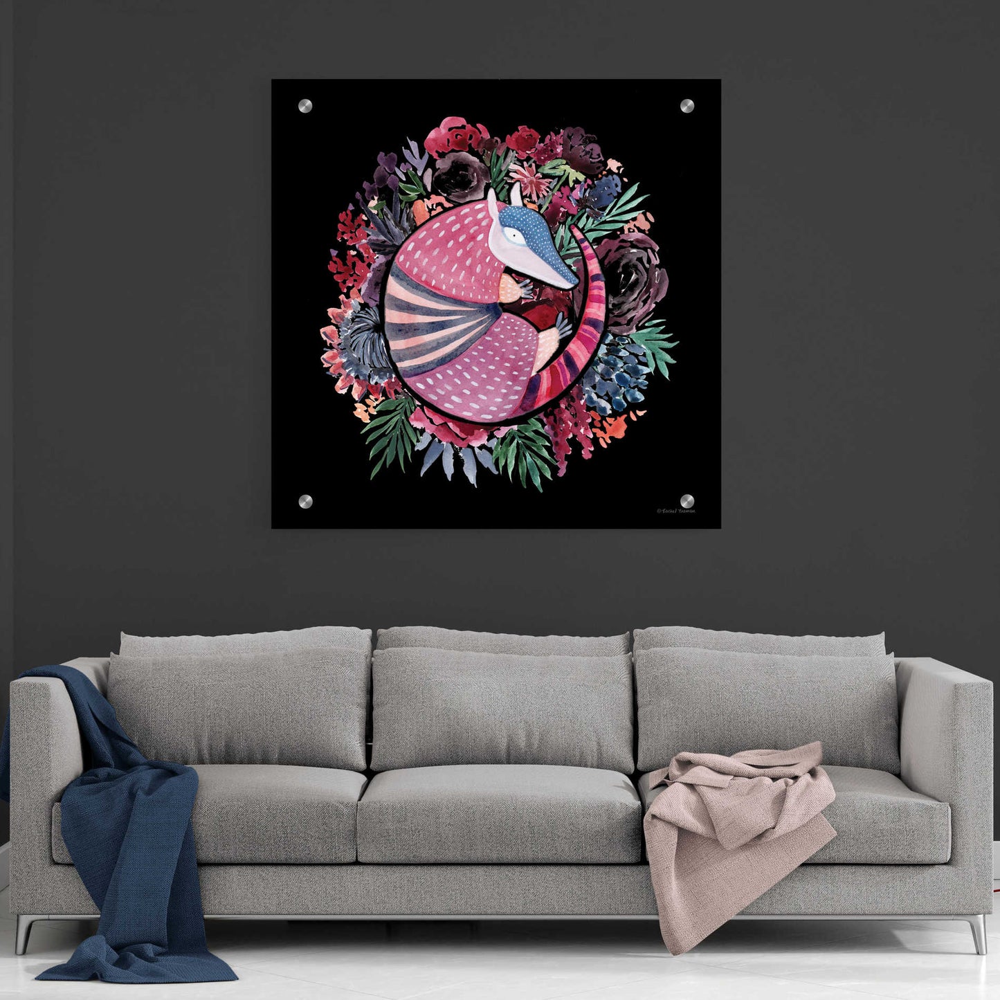 Epic Art 'Armadillo Palace' by Rachel Nieman, Acrylic Glass Wall Art,36x36