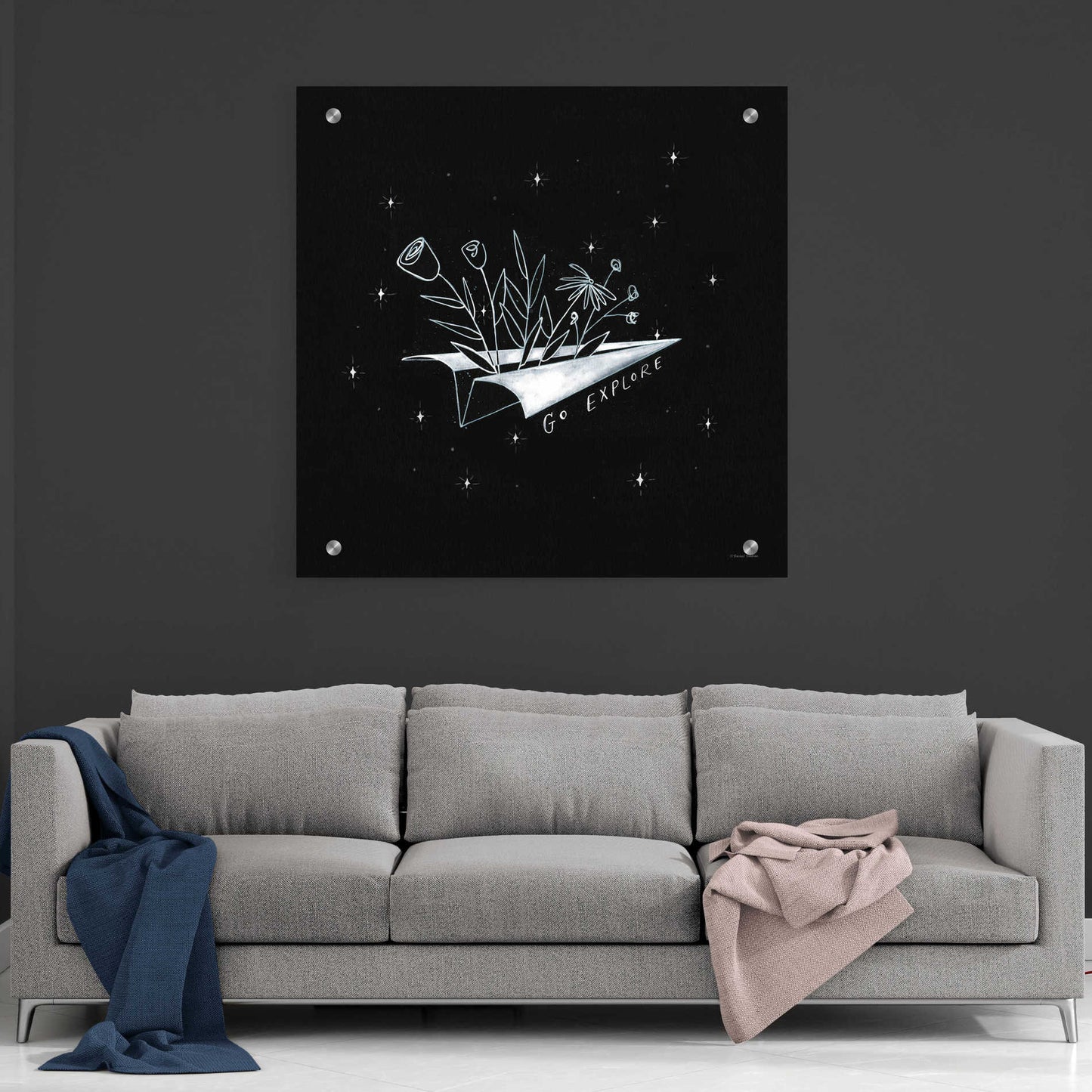 Epic Art 'Go Explore' by Rachel Nieman, Acrylic Glass Wall Art,36x36