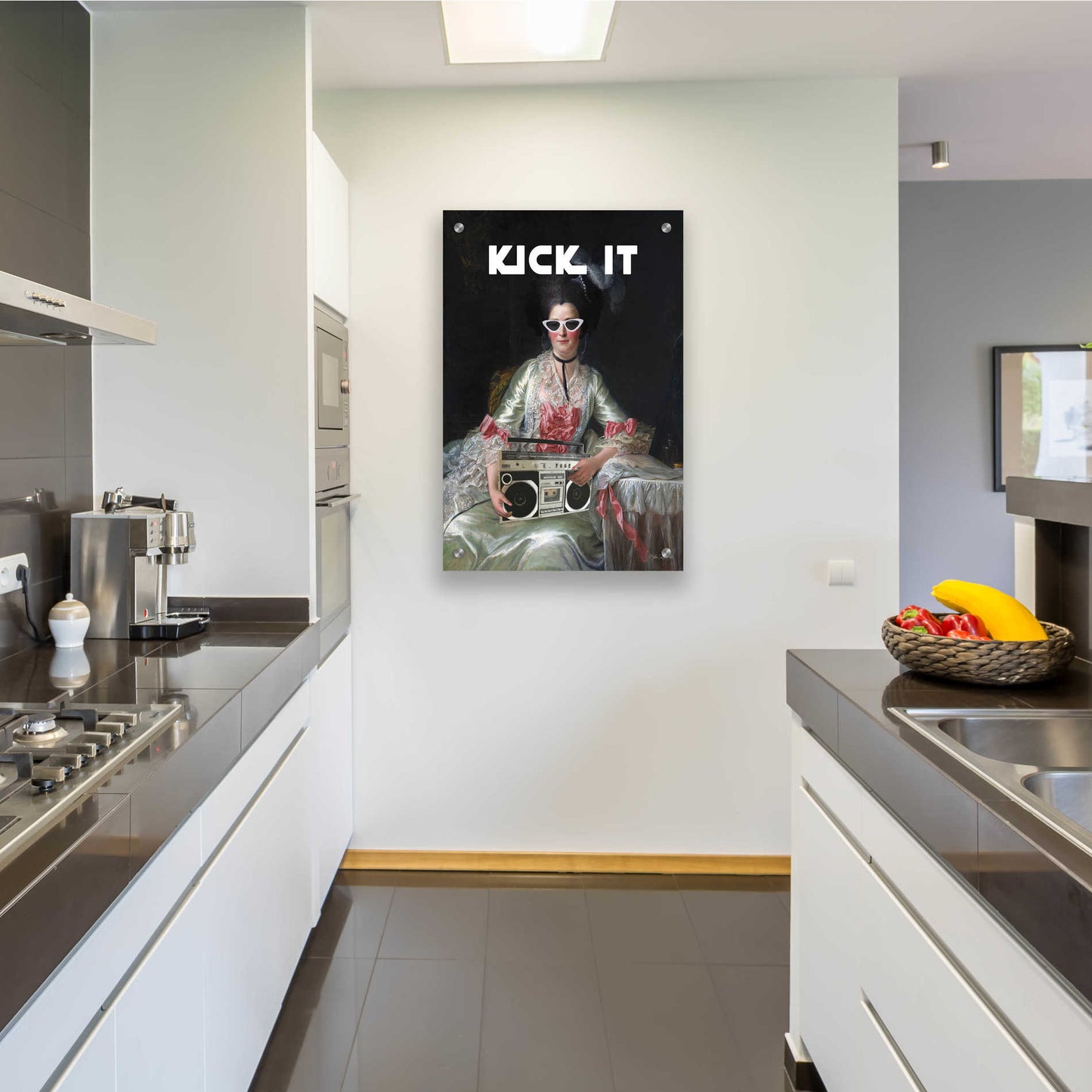 Epic Art 'Kick It' by Stellar Design Studio, Acrylic Glass Wall Art,24x36