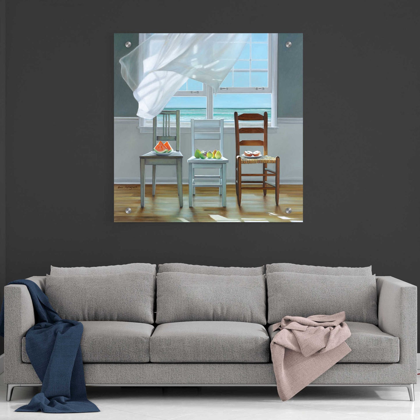 'Beach Therapy' by Karen Hollingsworth, Acrylic Wall Art,36x36