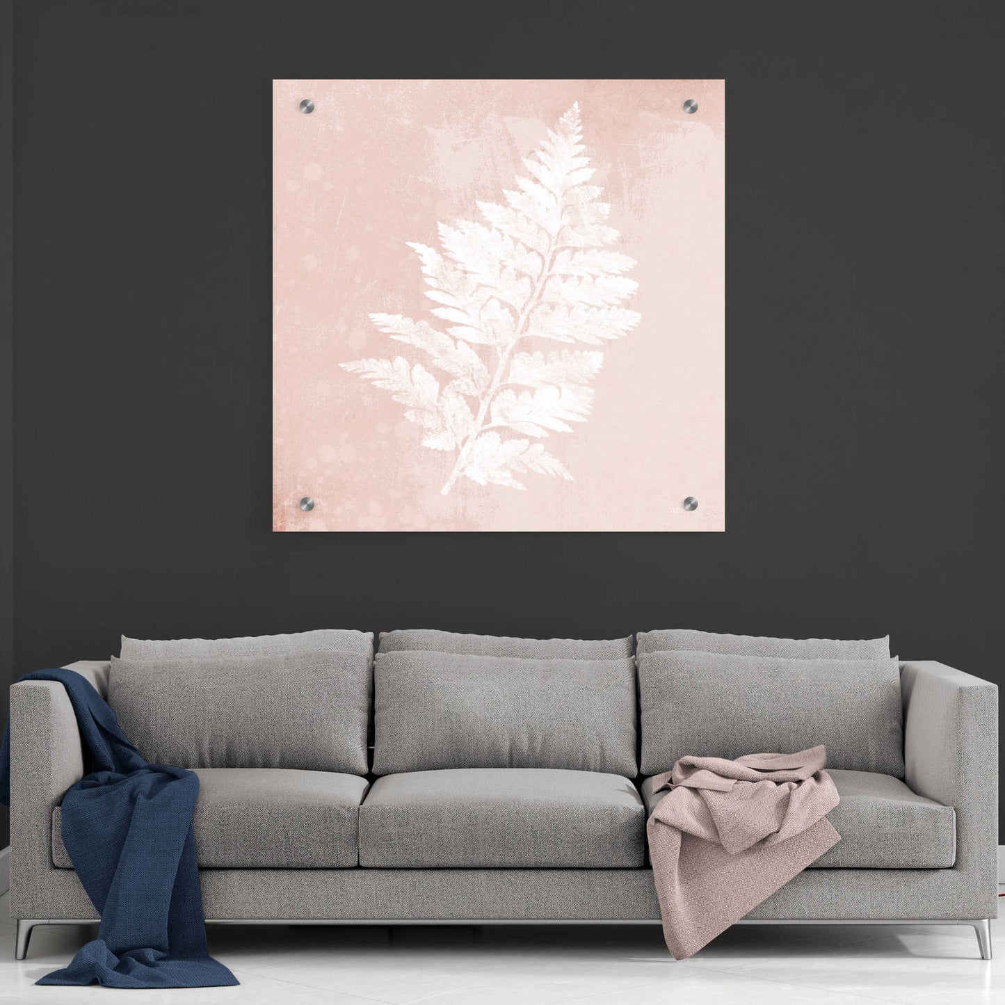 Epic Art 'Blush Fern II' by House Fenway, Acrylic Glass Wall Art,36x36