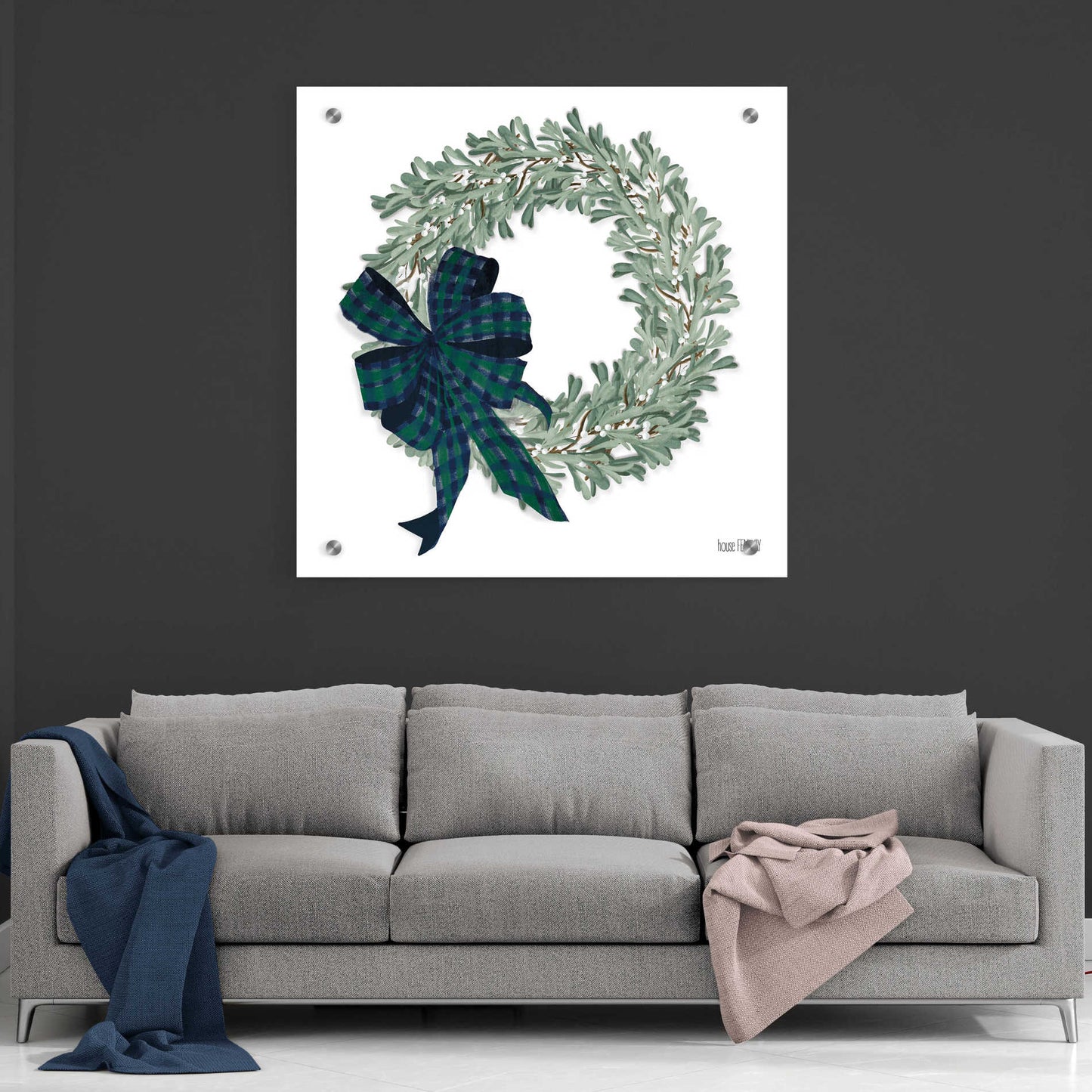 Epic Art 'Mistletoe Wreath' by House Fenway, Acrylic Glass Wall Art,36x36