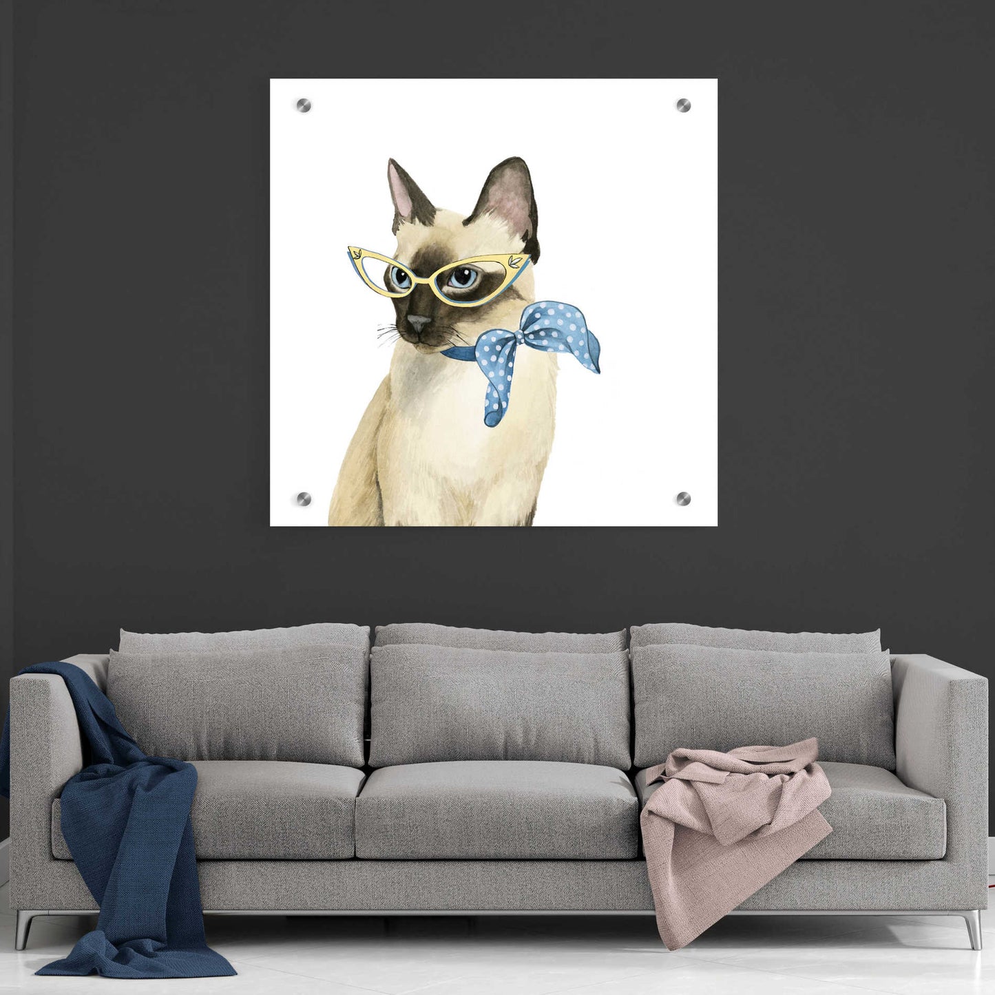 Epic Art 'Cool Cat II' by Grace Popp, Acrylic Glass Wall Art,36x36