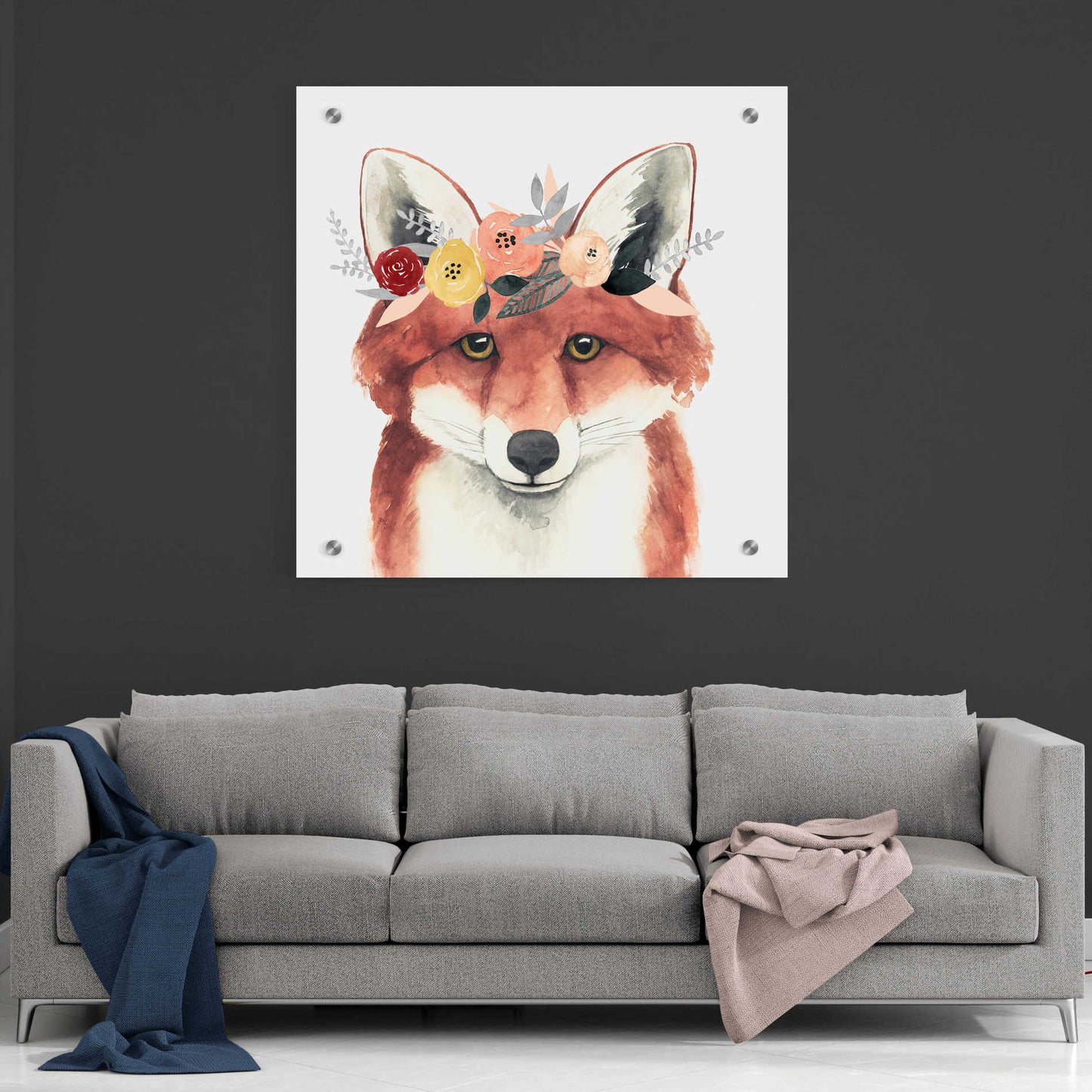 Epic Art 'Flower Crown Forester IV' by Grace Popp, Acrylic Glass Wall Art,36x36