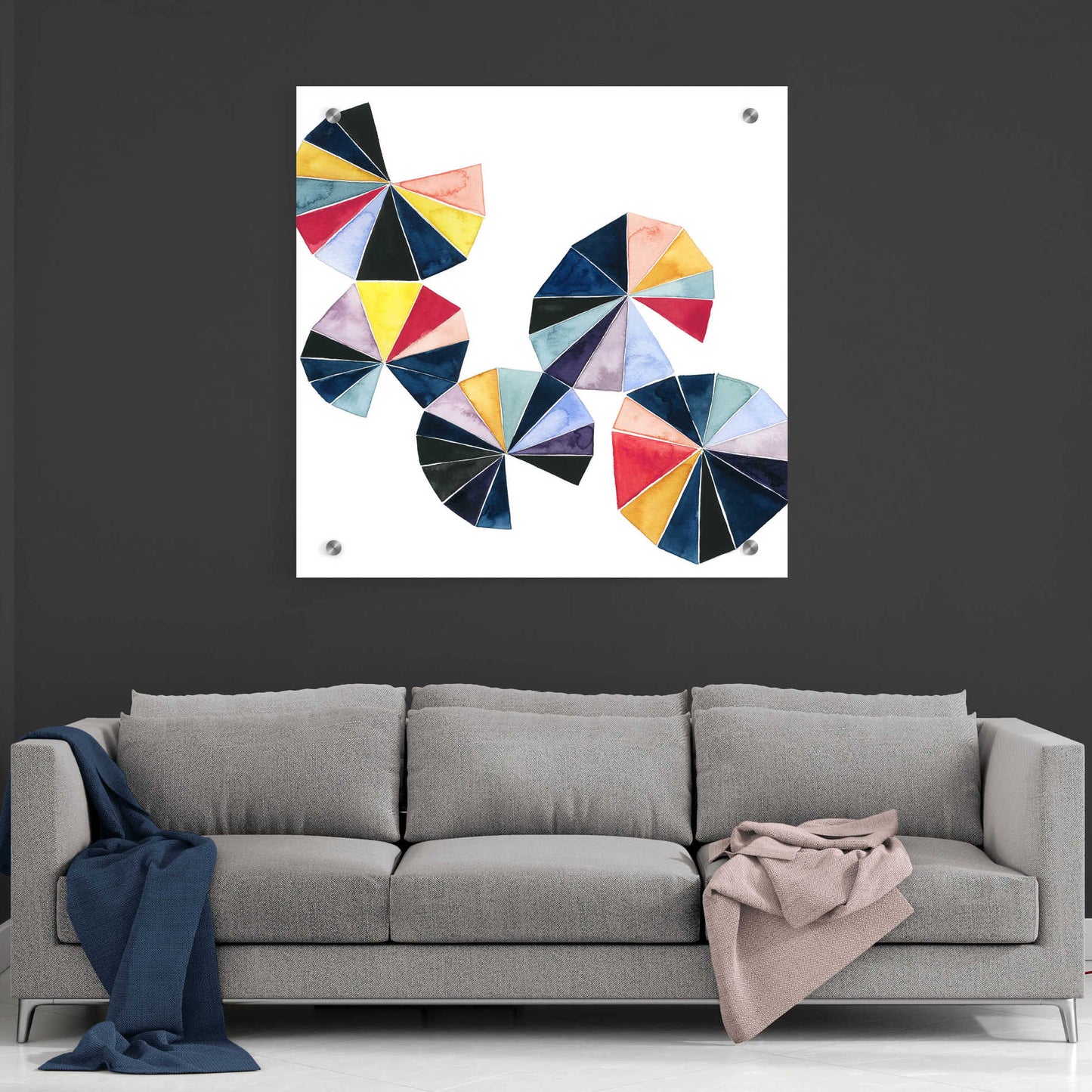 Epic Art 'Pinwheel Bright II' by Grace Popp, Acrylic Glass Wall Art,36x36