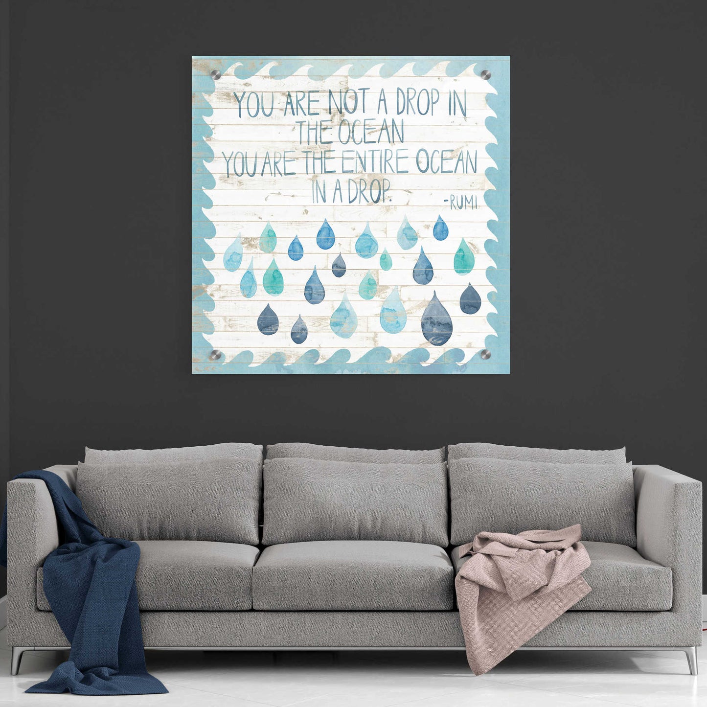 Epic Art 'Coastal Inspire IV' by Grace Popp, Acrylic Glass Wall Art,36x36