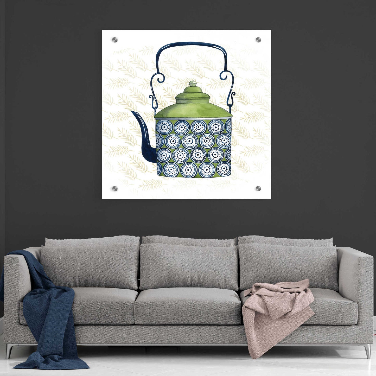 Epic Art 'Sweet Teapot IV' by Grace Popp, Acrylic Glass Wall Art,36x36