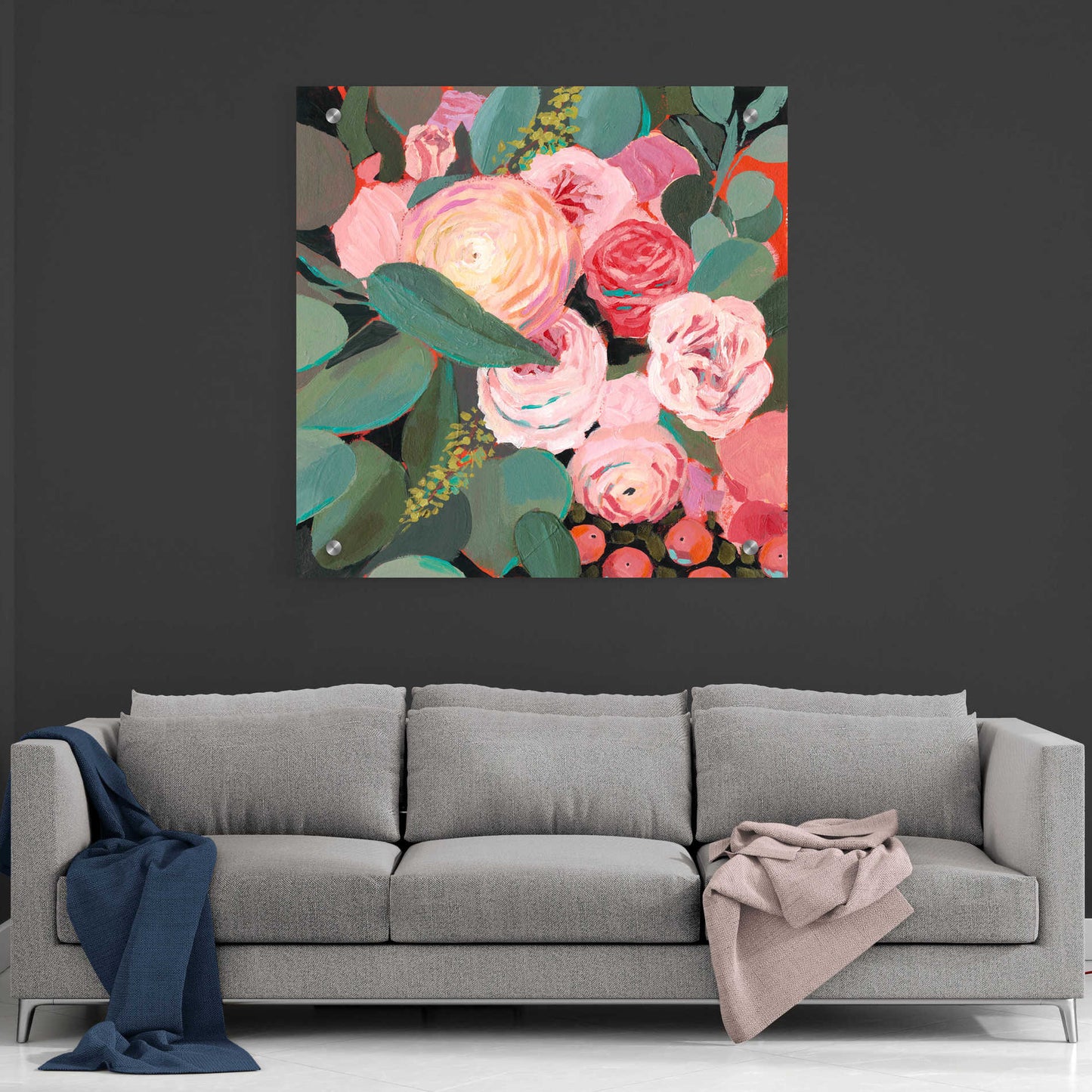 Epic Art 'Eucalyptus Bouquet II' by Victoria Borges, Acrylic Glass Wall Art,36x36