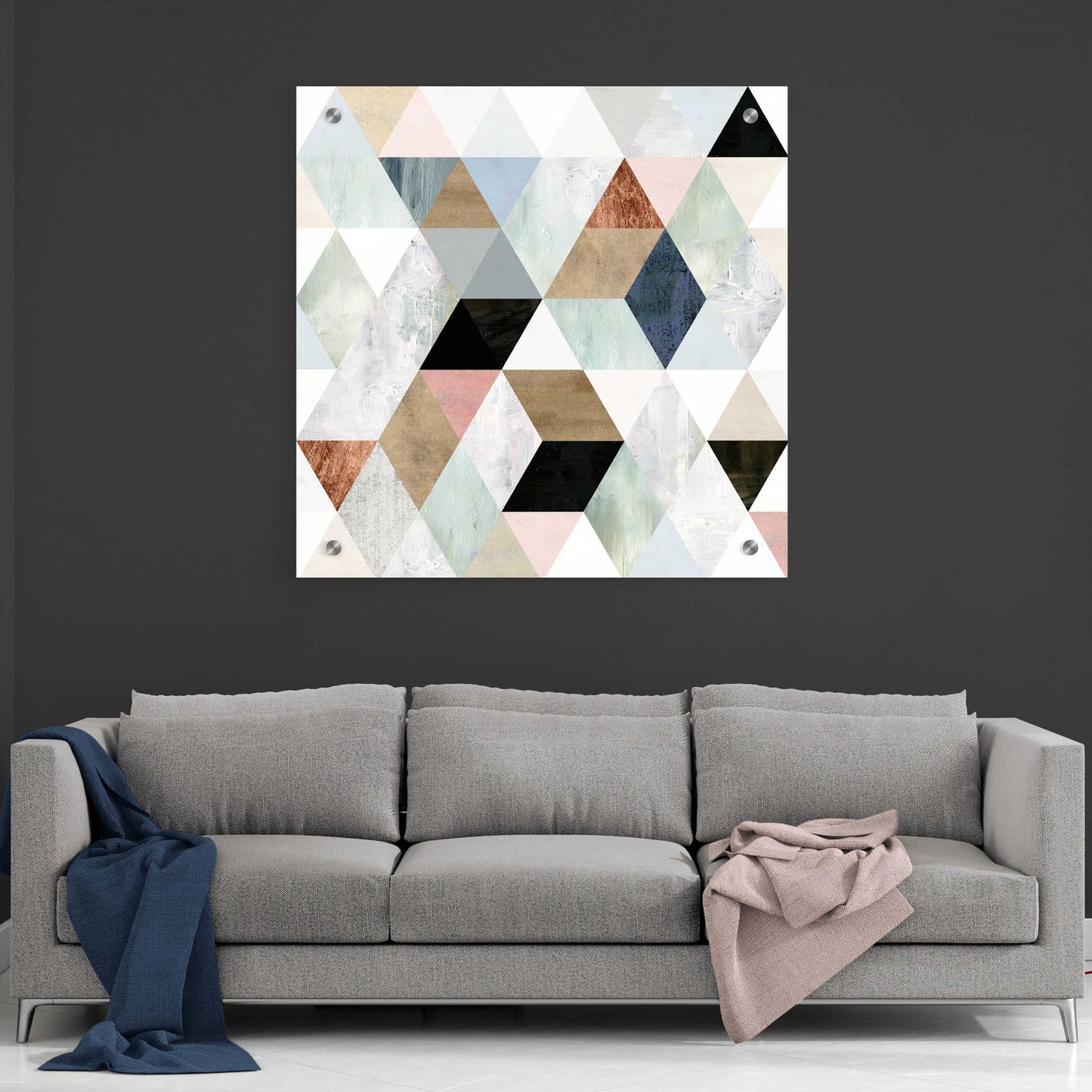 Epic Art 'Watercolor Mosaic I' by Victoria Borges, Acrylic Glass Wall Art,36x36