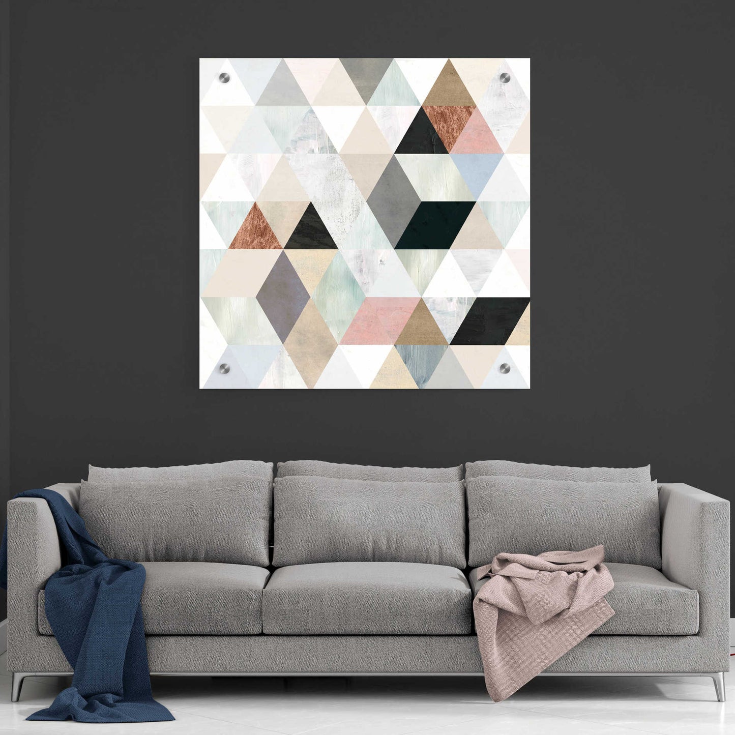 Epic Art 'Watercolor Mosaic II' by Victoria Borges, Acrylic Glass Wall Art,36x36