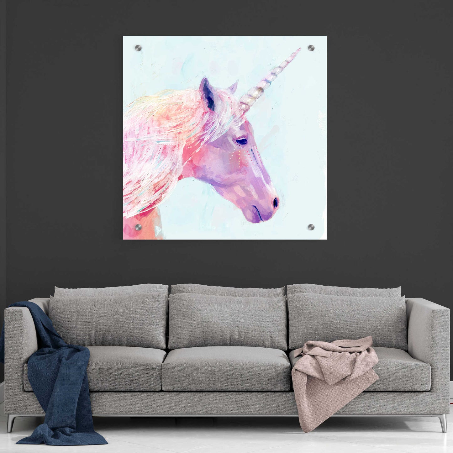 Epic Art 'Mystic Unicorn I' by Victoria Borges, Acrylic Glass Wall Art,36x36