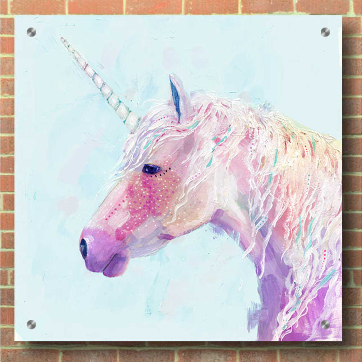 Epic Art 'Mystic Unicorn II' by Victoria Borges, Acrylic Glass Wall Art,36x36