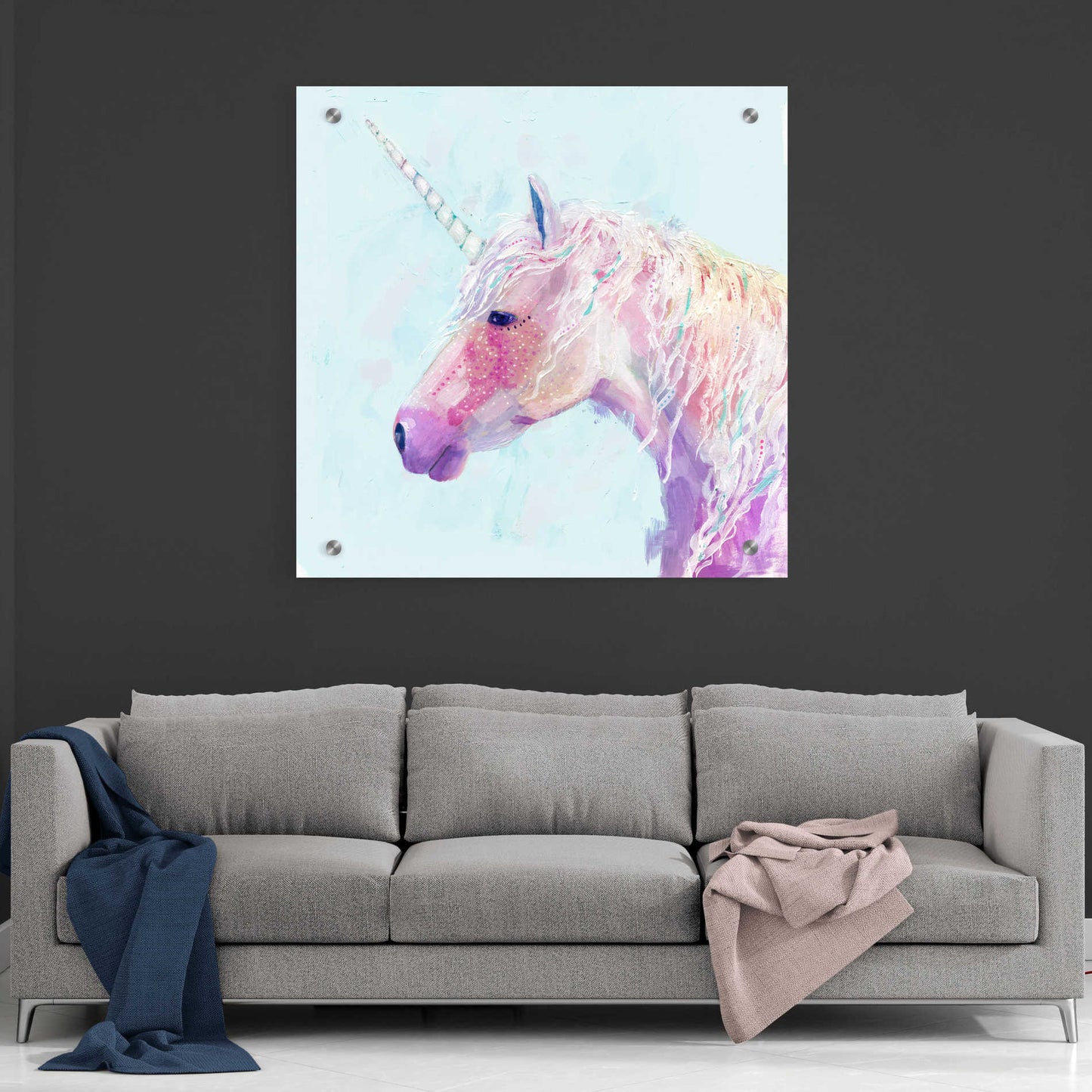 Epic Art 'Mystic Unicorn II' by Victoria Borges, Acrylic Glass Wall Art,36x36